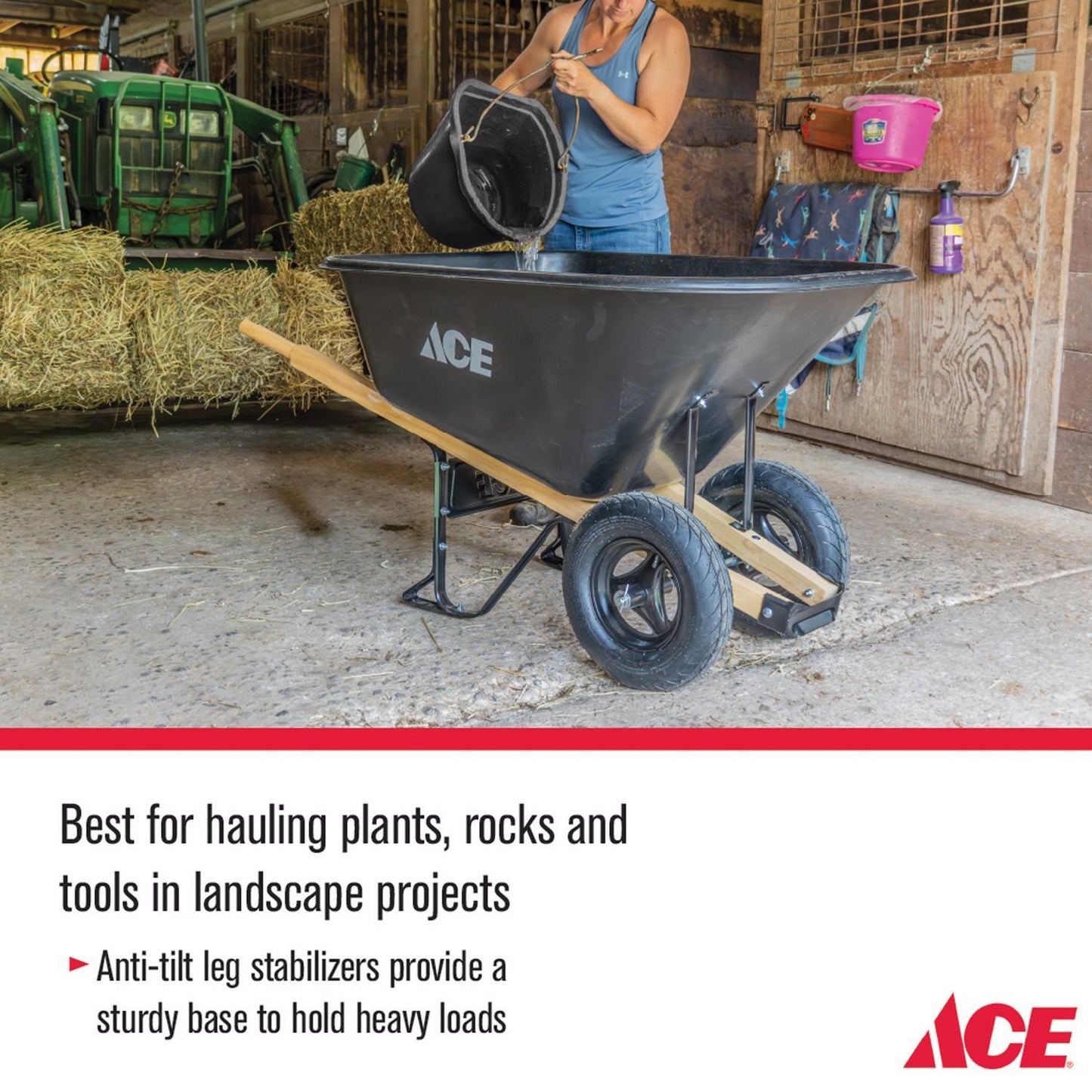  Ace Poly Wheelbarrow 10 Cu Ft