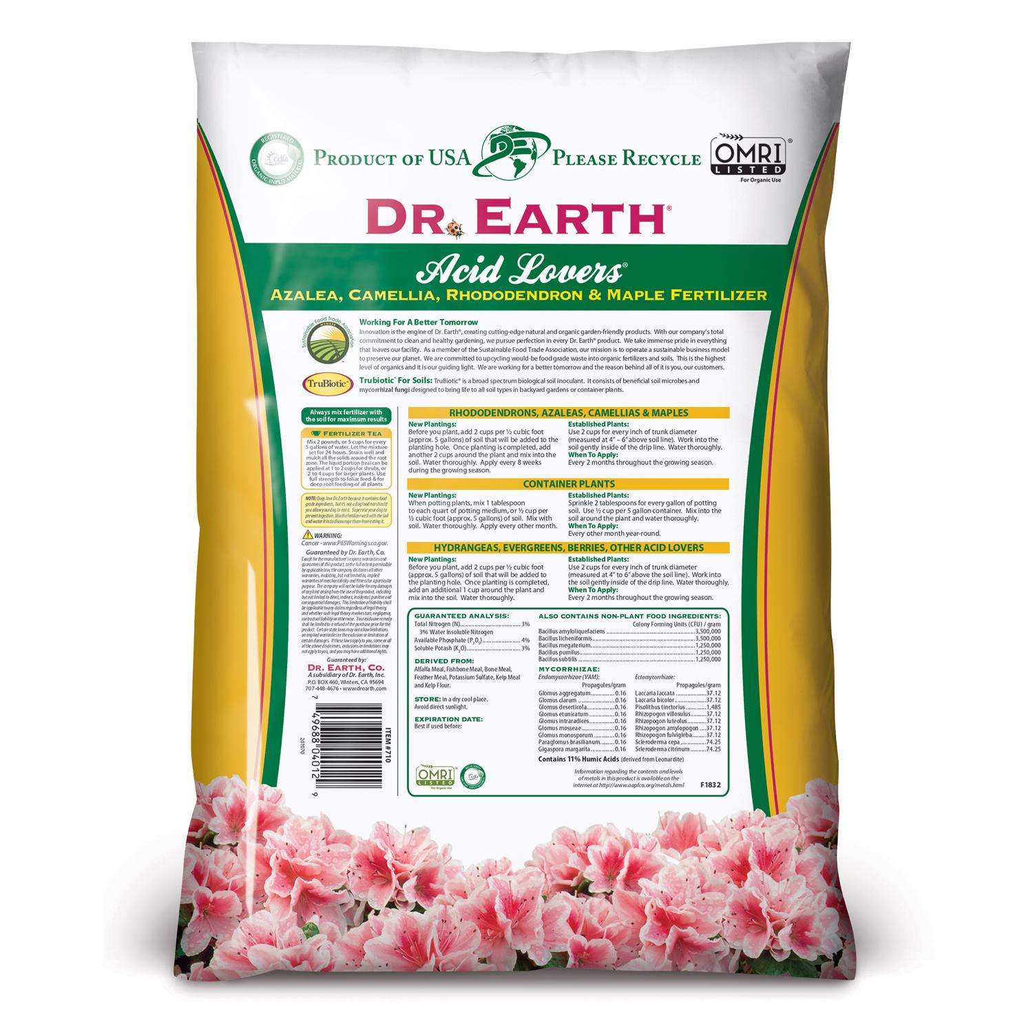  Dr. Earth Acid Lovers Organic Granules Plant Food 12 Lb