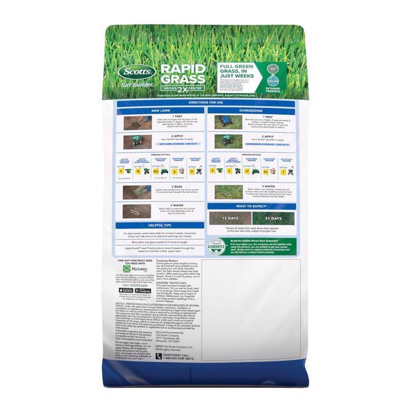  Scotts Turf Builder Rapid Grass Mixed Sun Or Shade Grass Seed And Fertilizer 5.6 Lb