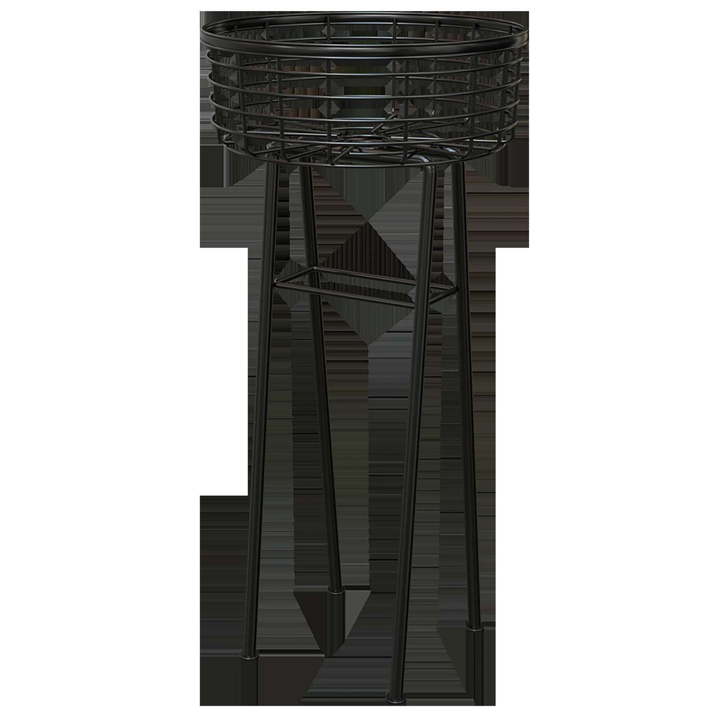  Panacea 24 In. H Black Steel Wire Basket Plant Stand