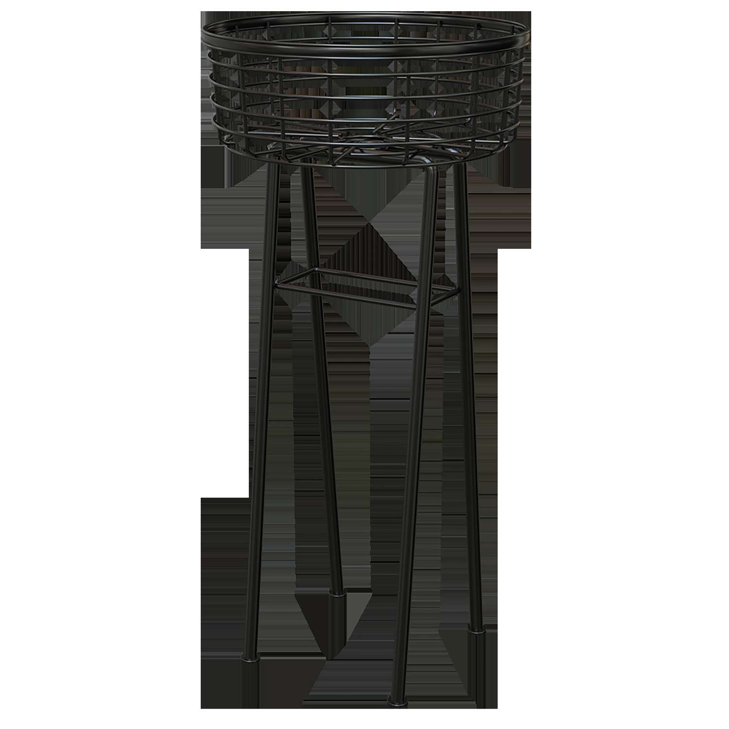  Panacea 24 In. H Black Steel Wire Basket Plant Stand