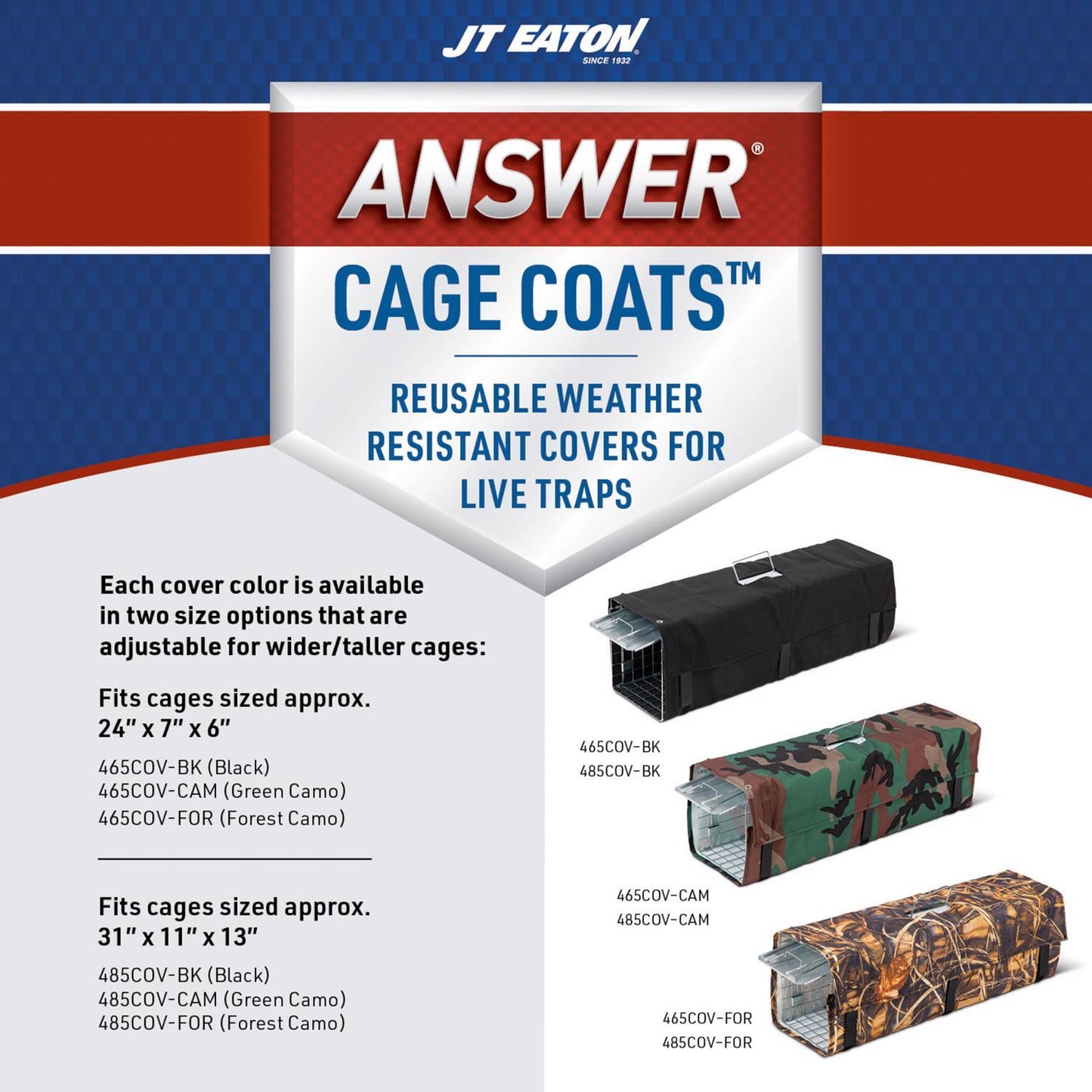  JT Eaton Answer Medium Live Catch Animal Trap Cover For Rabbits And Skunks 1 Pk