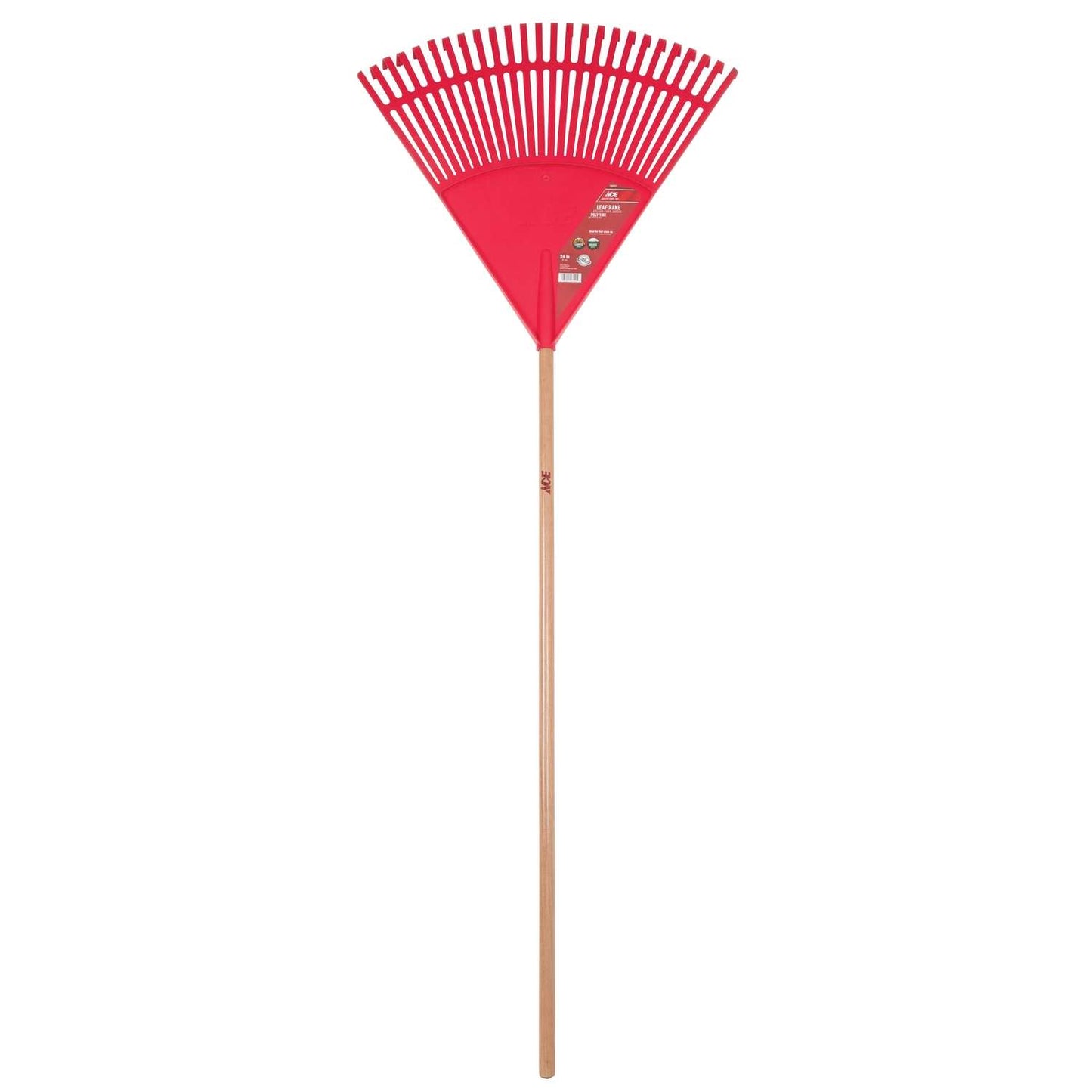  Ace 65 In. 26 Tine Poly Leaf Rake Wood Handle