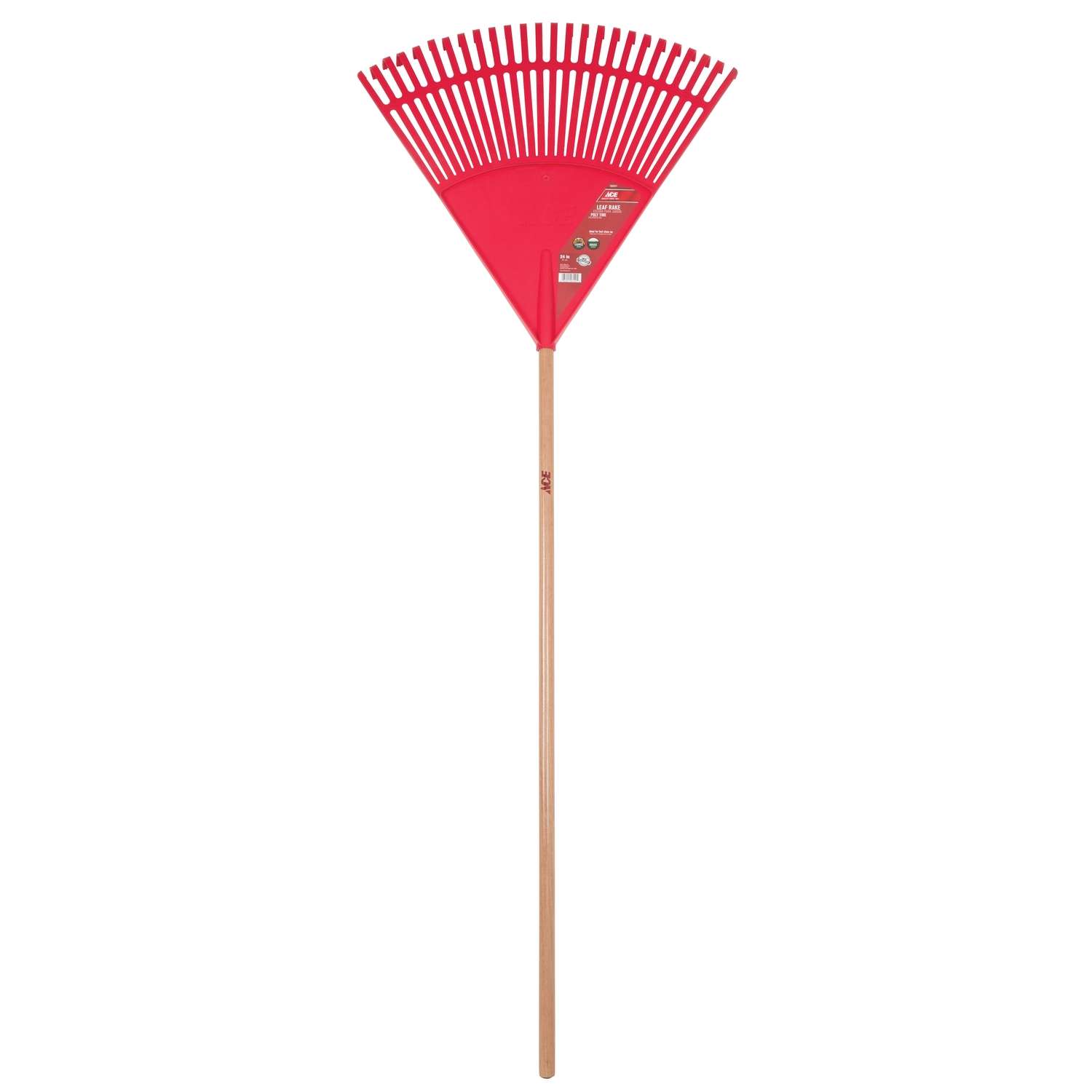  Ace 65 In. 26 Tine Poly Leaf Rake Wood Handle