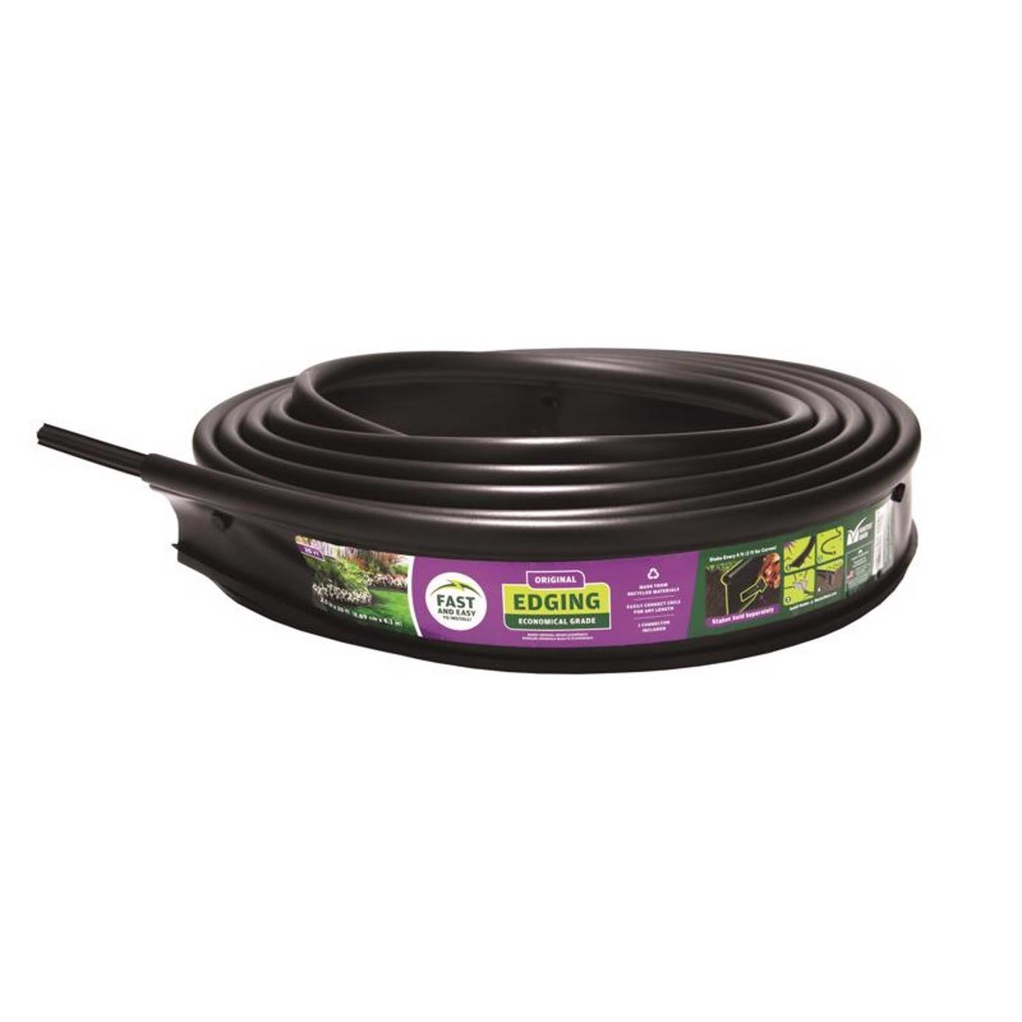  Master Mark 20 Ft. L X 3.5 In. H Plastic Black Lawn Edging