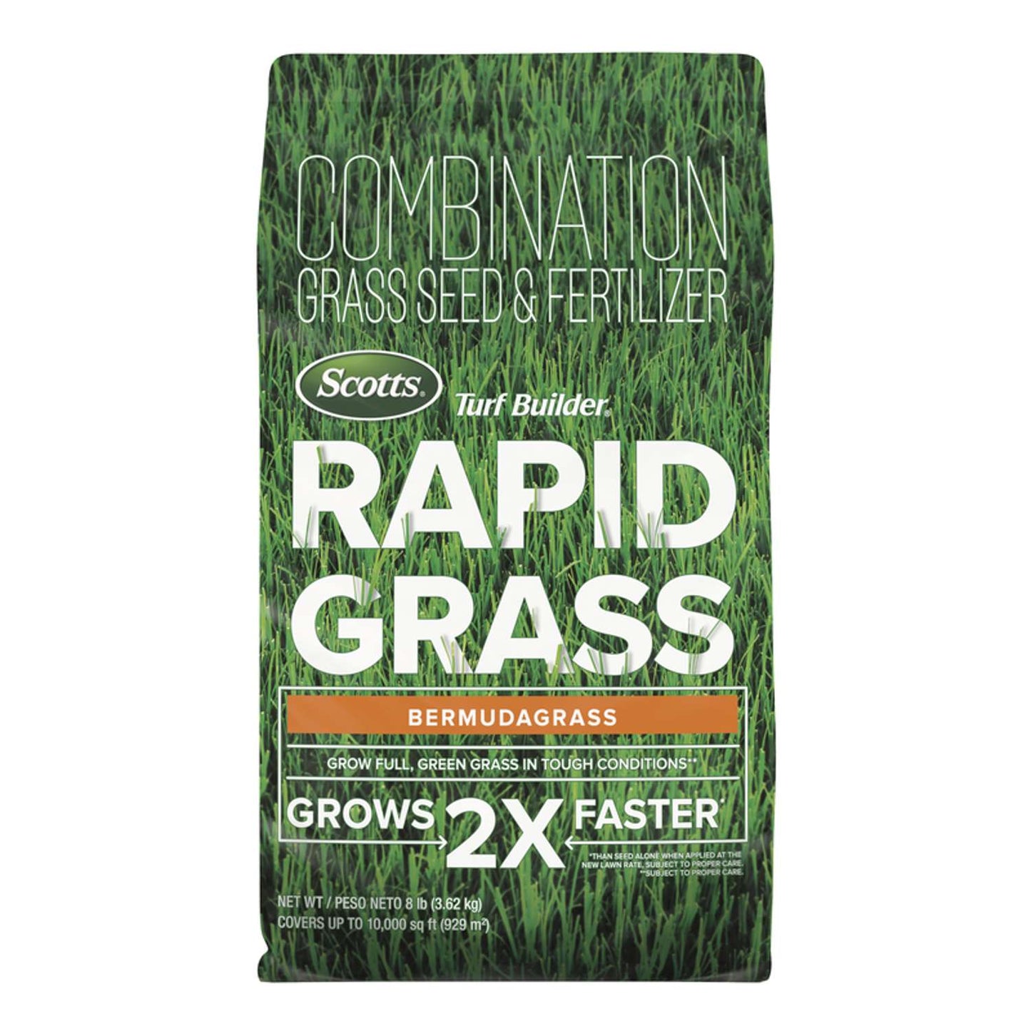  Scotts Turf Builder Rapid Grass Bermuda Grass Sun Or Shade Grass Seed And Fertilizer 8 Lb