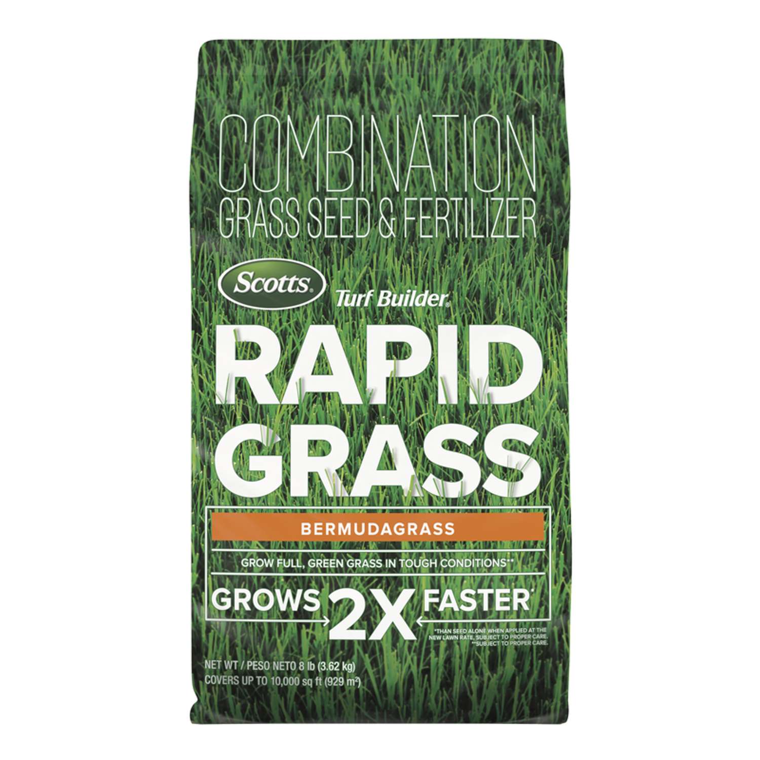  Scotts Turf Builder Rapid Grass Bermuda Grass Sun Or Shade Grass Seed And Fertilizer 8 Lb