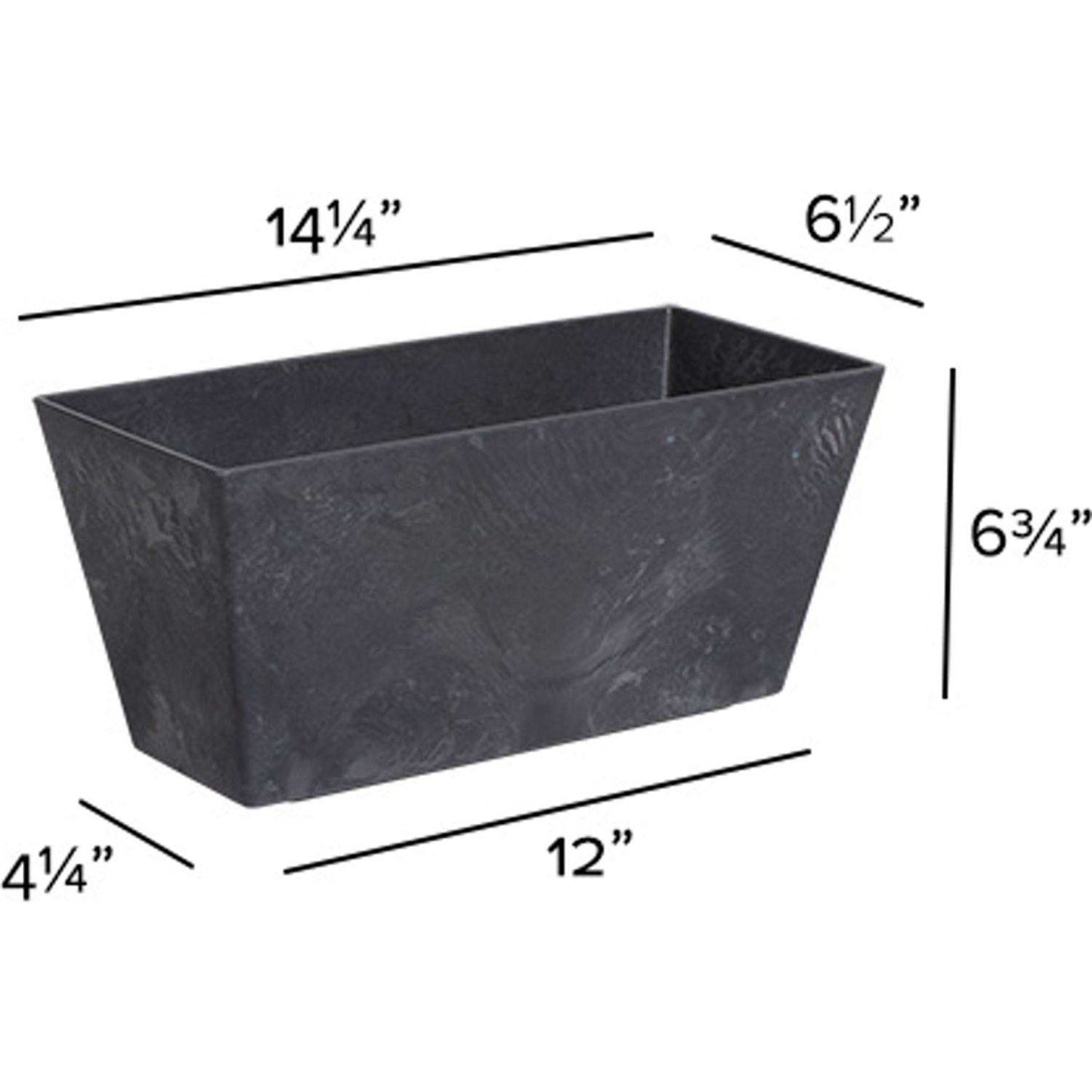  Novelty ArtStone 6.8 In. H X 14.5 In. W X 6.5 In. D Resin Ella Window Box Black