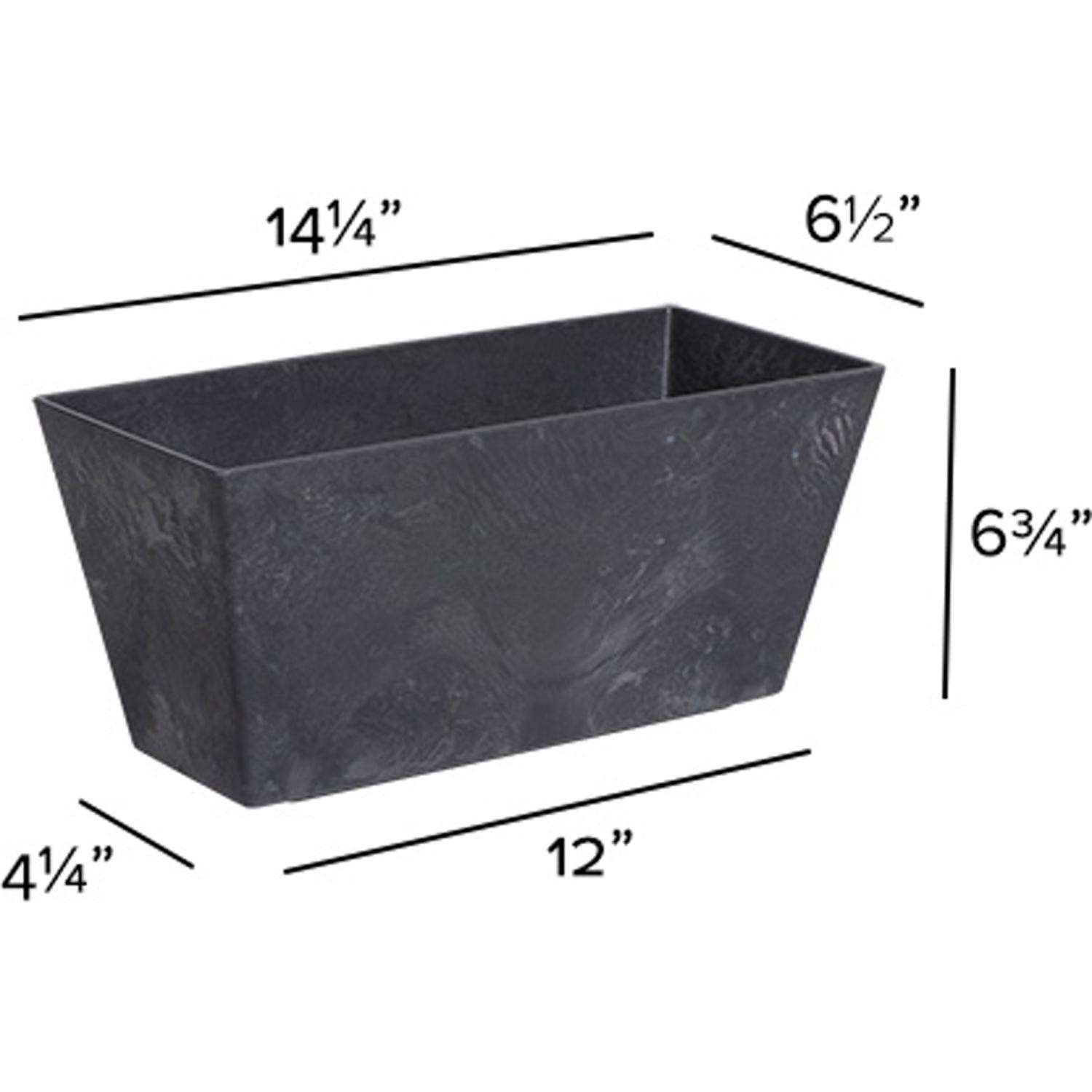  Novelty ArtStone 6.8 In. H X 14.5 In. W X 6.5 In. D Resin Ella Window Box Black