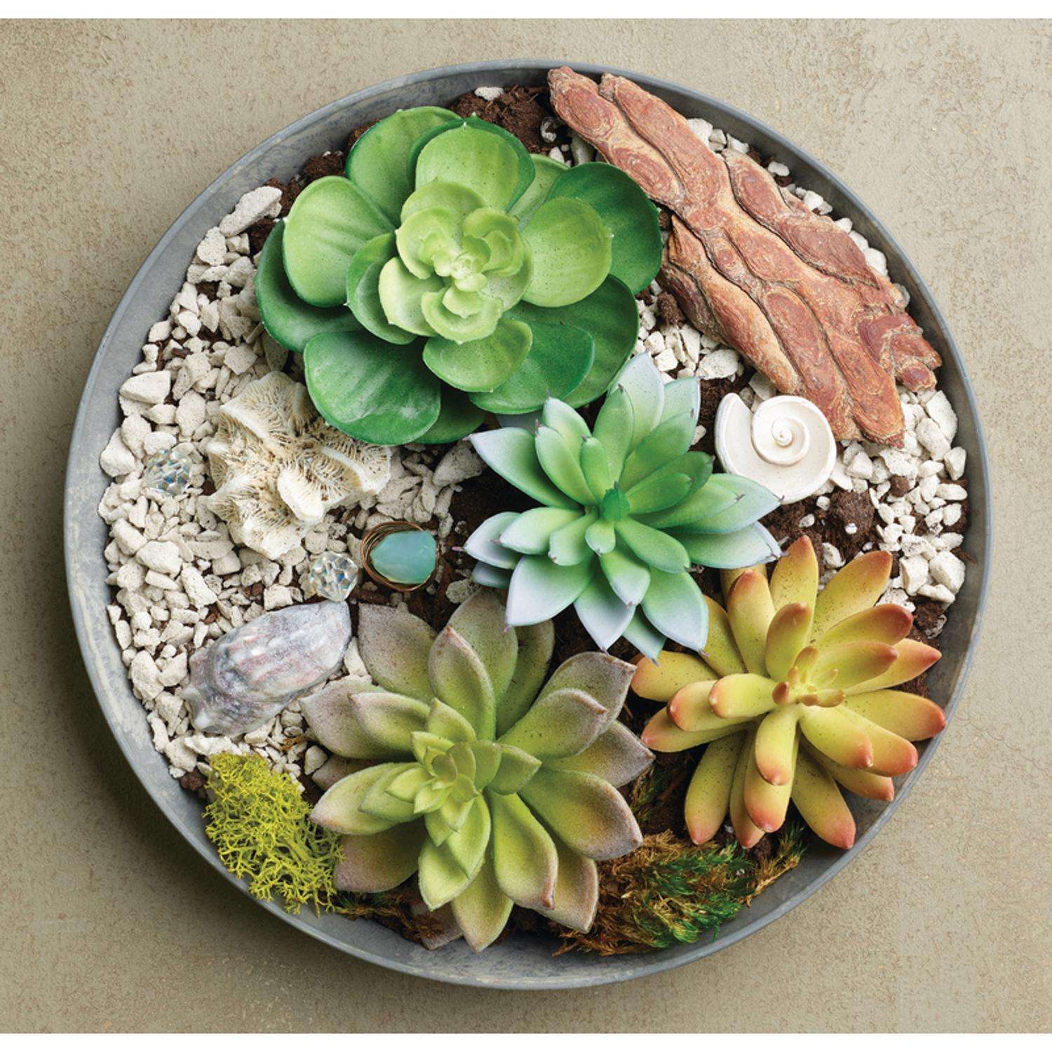  Novelty ArtStone 1.6 In. H X 11.6 In. W X 11.6 In. D X 11.6 In. D Resin Napa Tray Planter Gray
