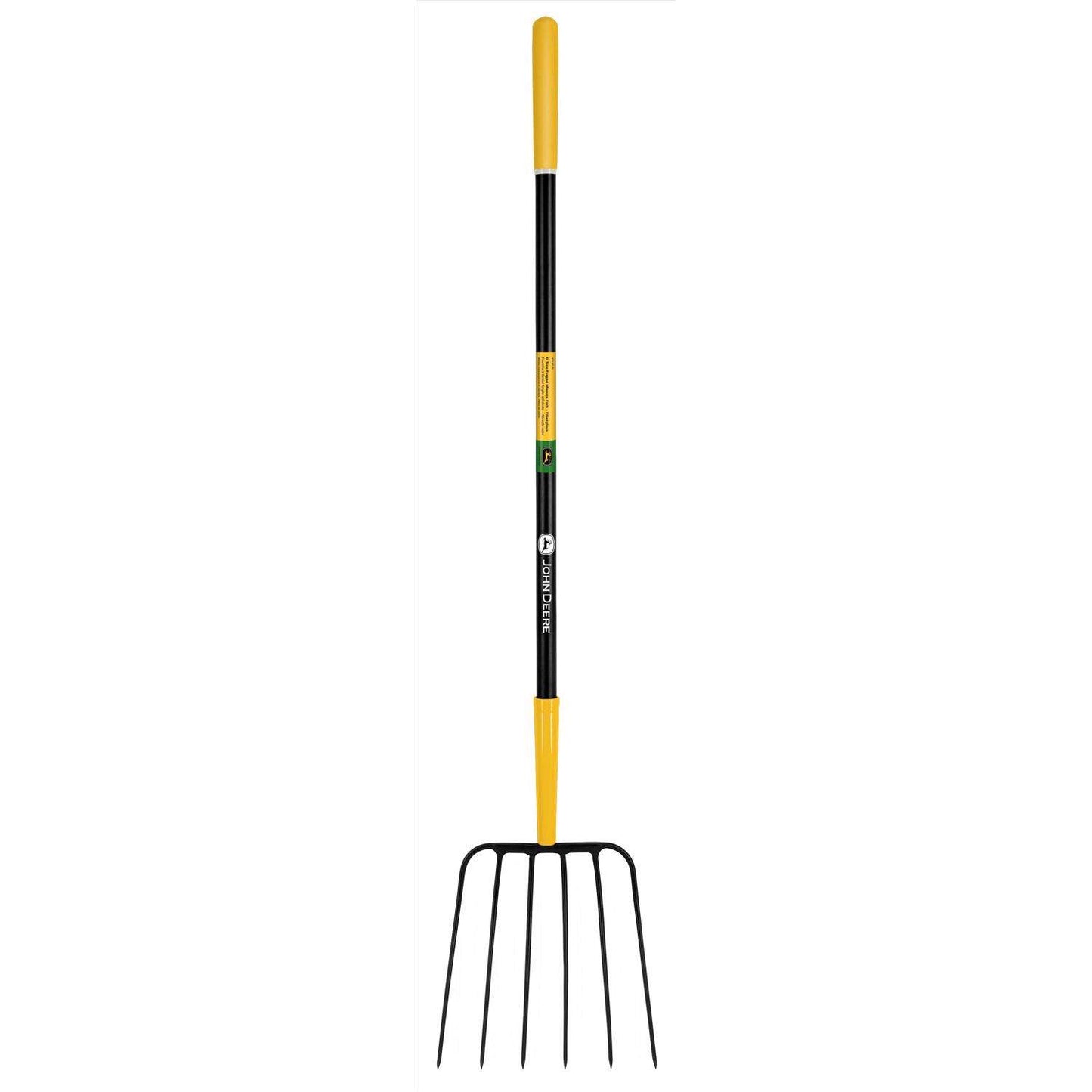  John Deere 6 Tine Steel Manure Fork 48 In. Fiberglass Handle