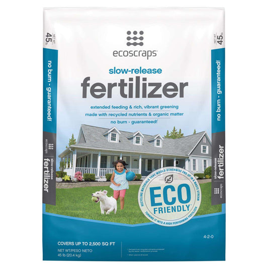  EcoScraps Slow-Release Nitrogen Lawn Fertilizer For All Grasses 2500 Sq Ft