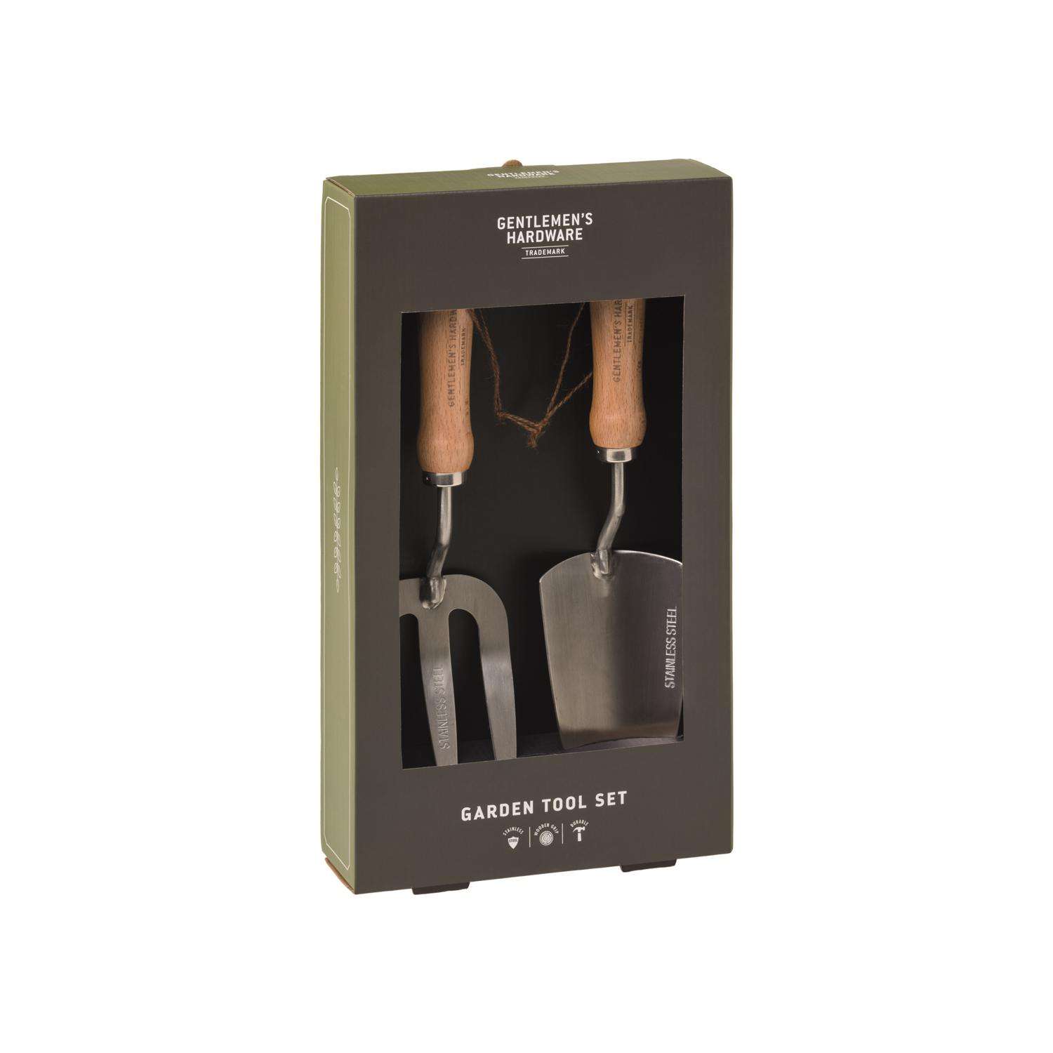 Gentlemen's Hardware Stainless Steel Garden Tool Set Wood Handle