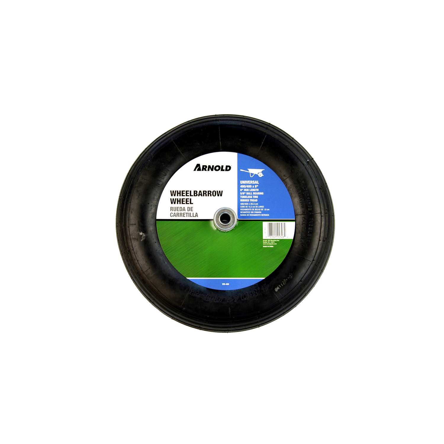  Arnold 8 In. D X 16 In. D 500 Lb. Cap. Centered Wheelbarrow Wheel Rubber 1 Pk