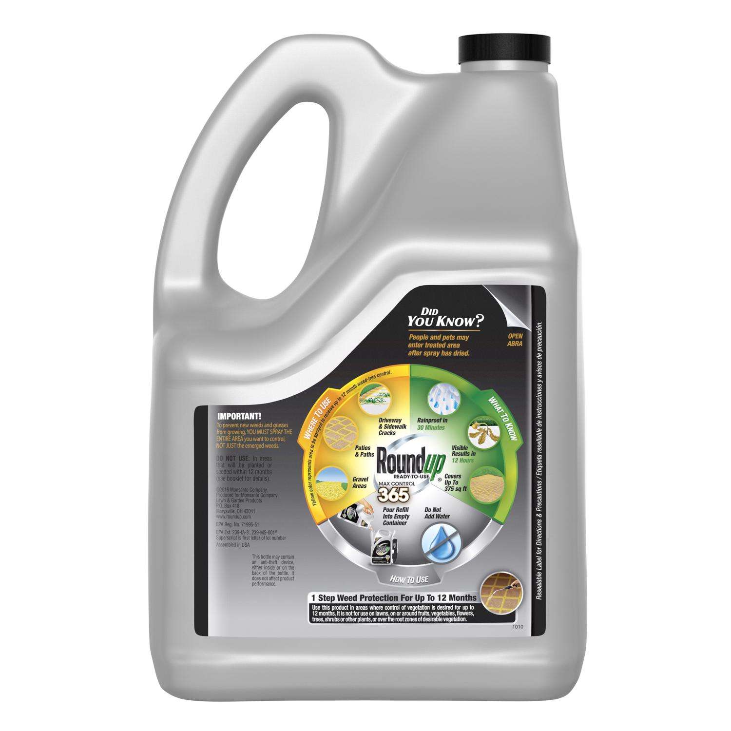  Roundup Max Control 365 Weed Killer Refill RTU Liquid 1.25 Gal