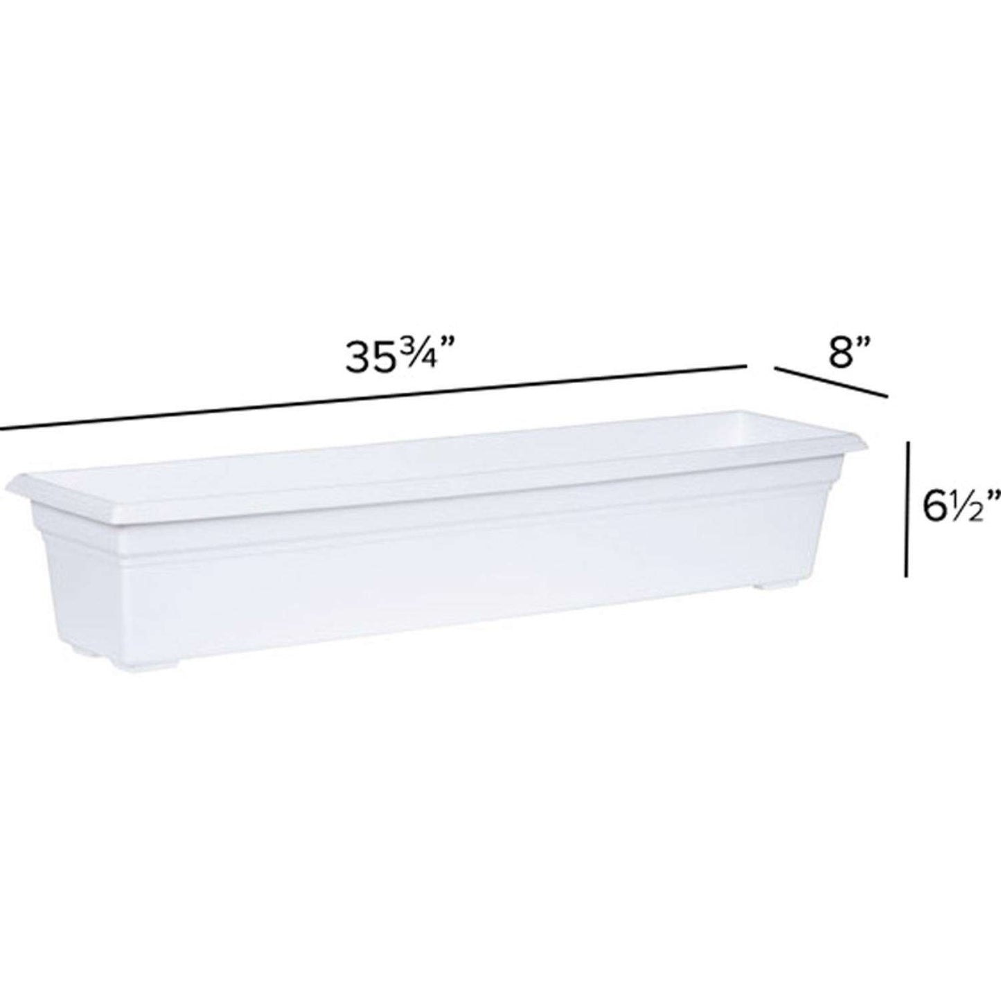  Novelty 6.5 In. H X 8 In. W X 36 In. D X 36 In. D Plastic Countryside Flower Box White