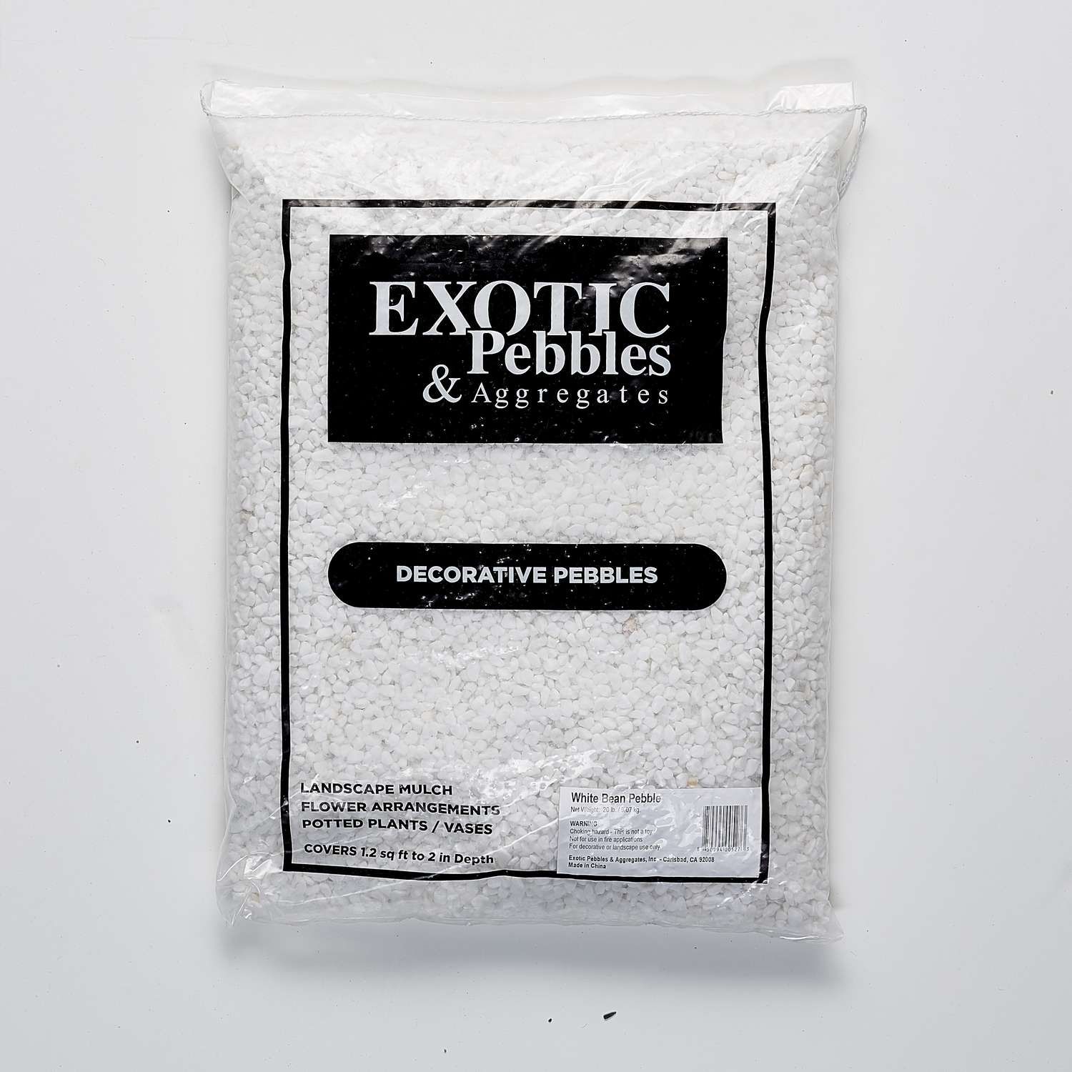 Exotic White Stone Deco Pebbles 20 Lb