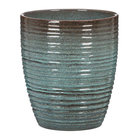  Scheurich Linara 5 In. D Ceramic Orchid Pot Blue Sea Struck