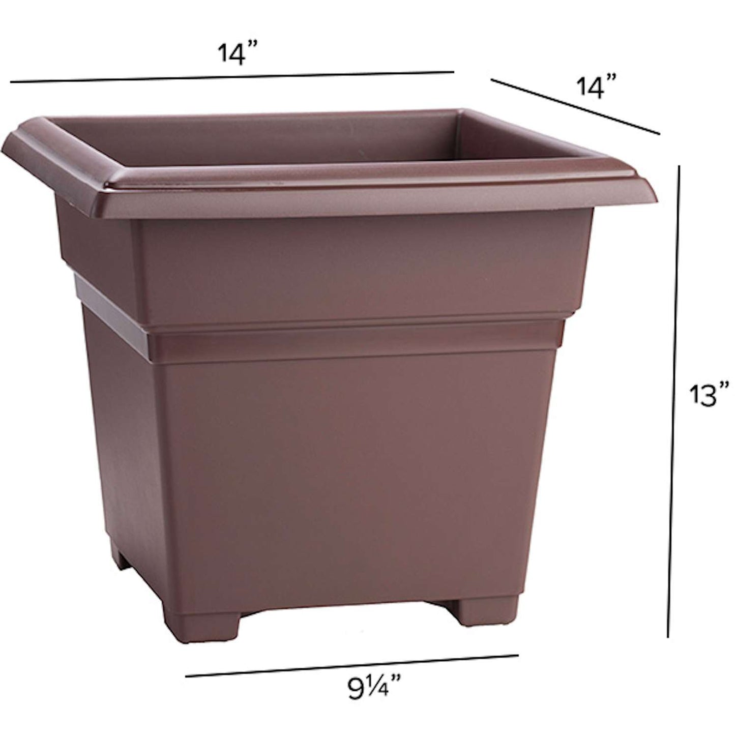  Novelty 13 In. H X 14 In. W X 14 In. D Plastic Countryside Tub Patio Planter Brown
