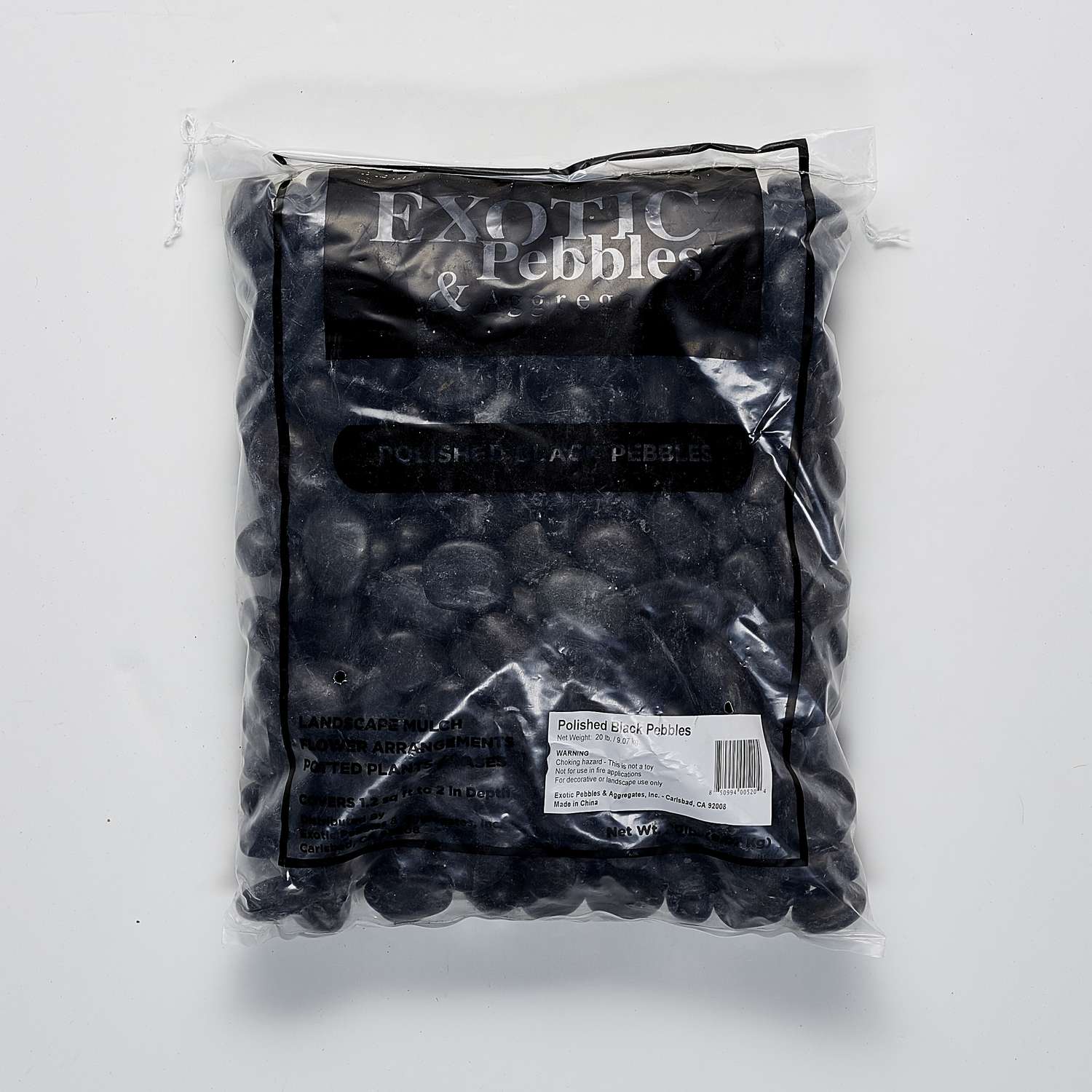  Exotic Pebbles & Aggregates Black Stone Deco Pebbles 20 Lb