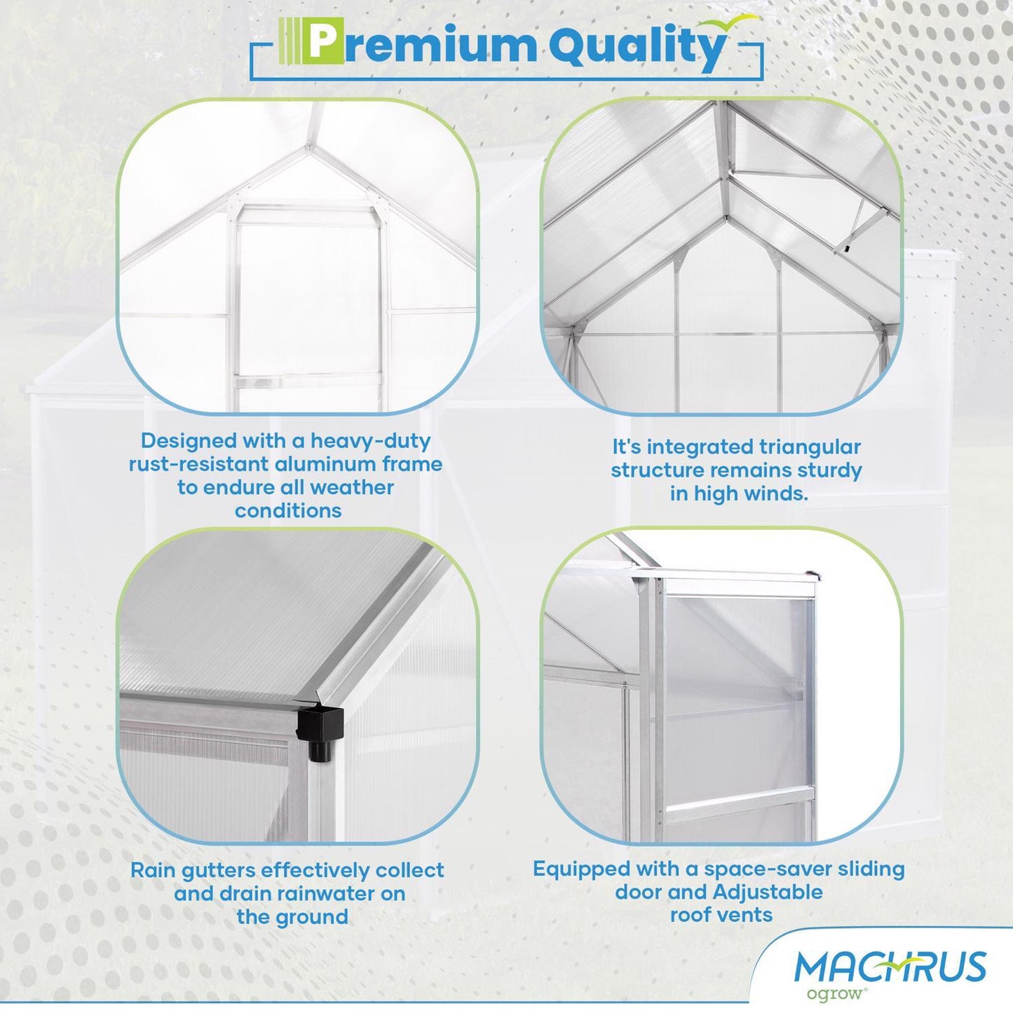 OGrow Clear 51.97 In. W X 74.8 In. D X 79.13 In. H Greenhouse
