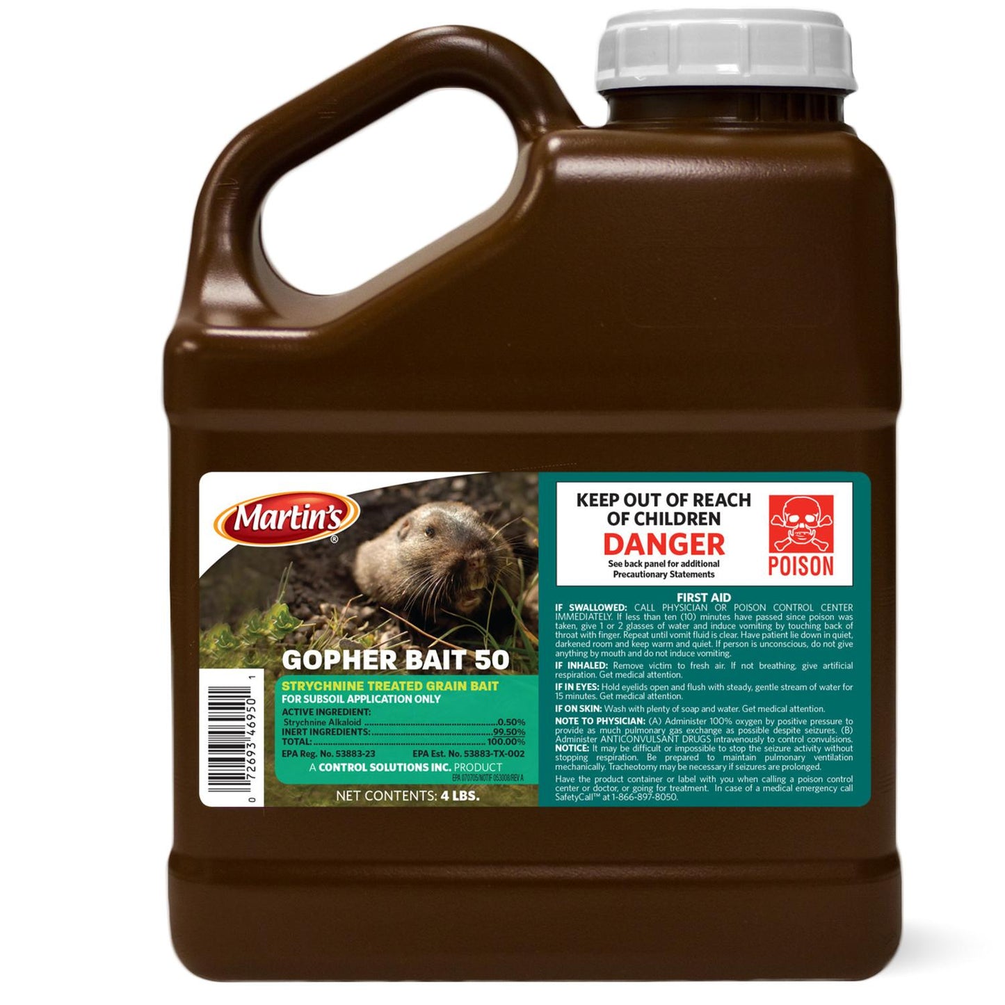  Martin's 50 Toxic Bait Granules For Gophers 4 Lb 1 Pk
