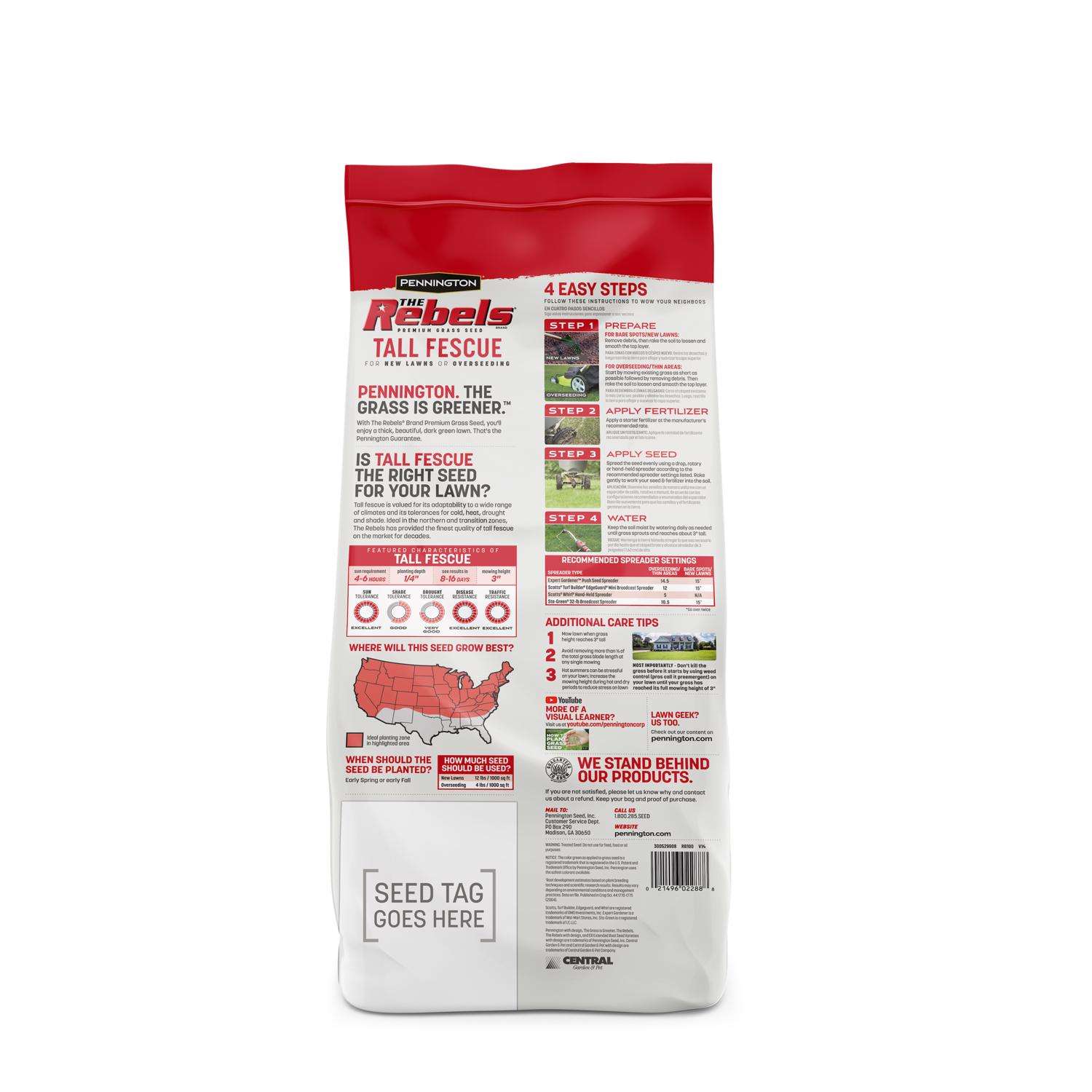  Pennington The Rebels Tall Fescue Grass Sun Or Shade Grass Seed 7 Lb