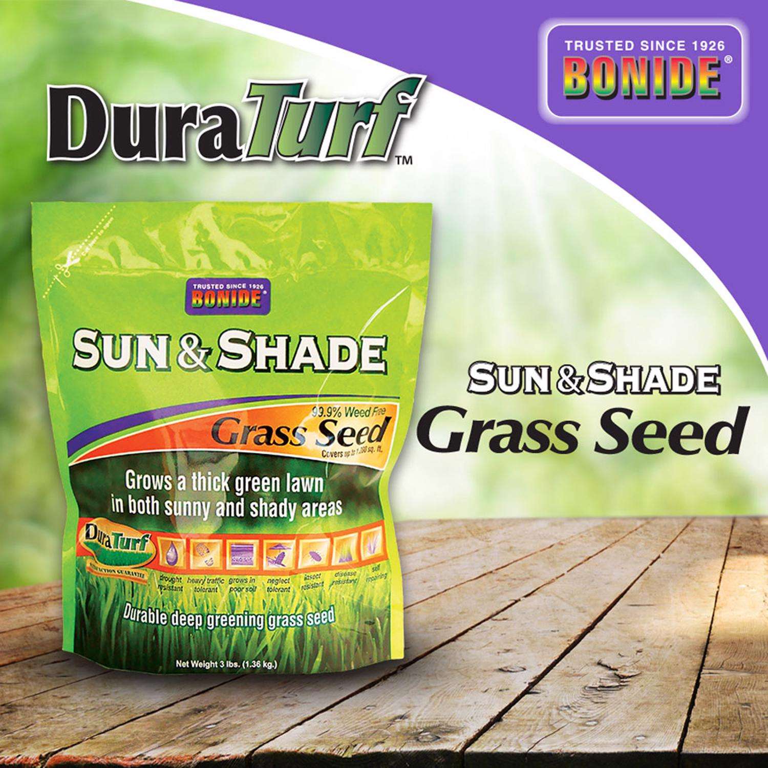  Bonide DuraTurf Mixed Sun Or Shade Grass Seed 3 Lb