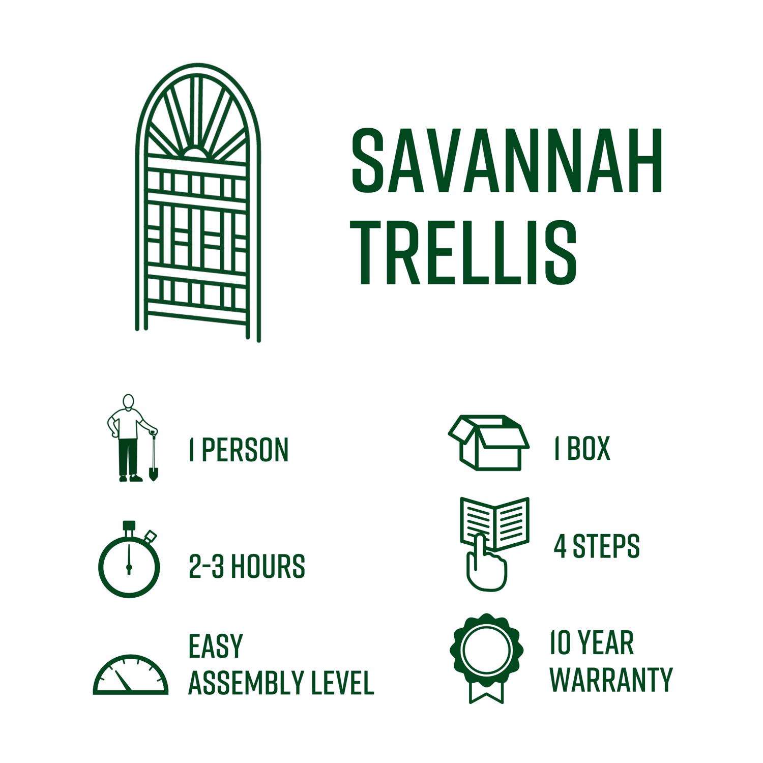  Vita Savannah 77.25 In. H Brown Vinyl Garden Trellis