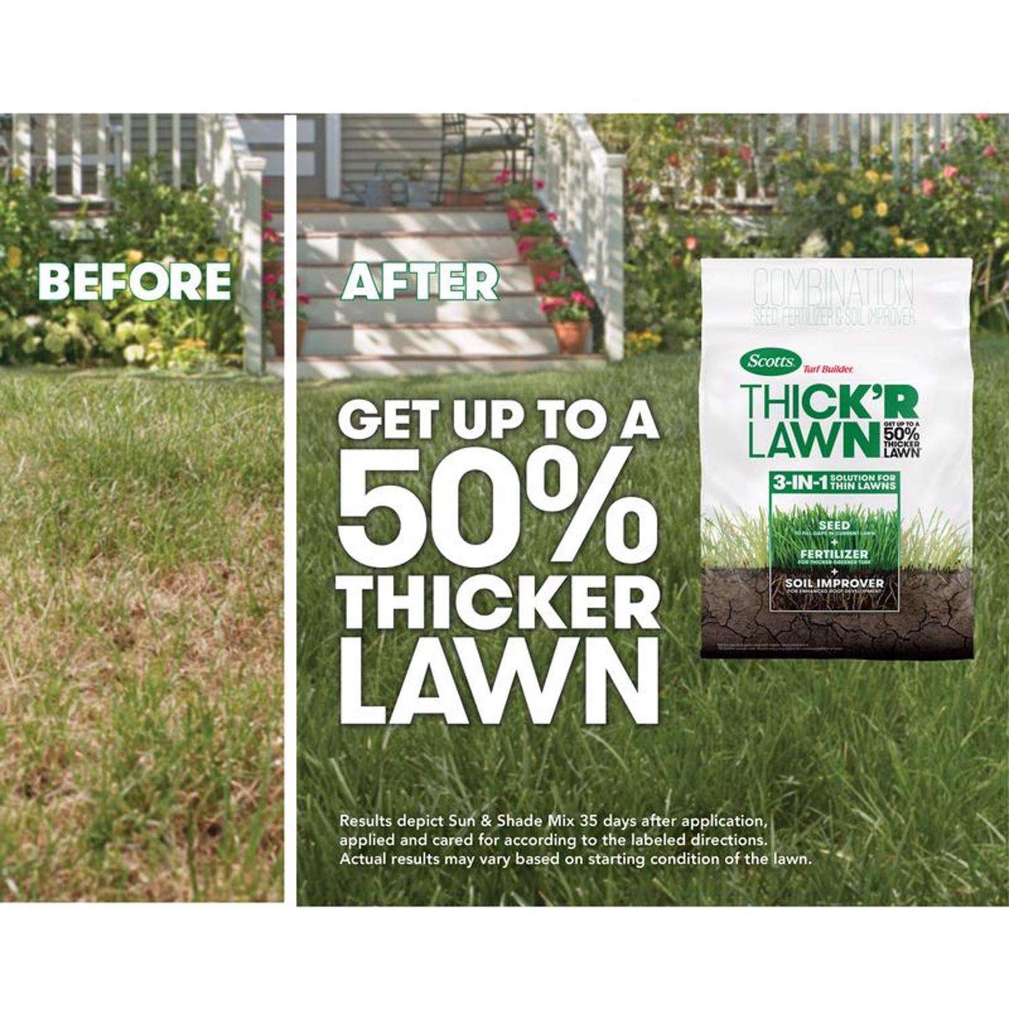  Scotts Turf Builder ThickR Lawn All-Purpose Lawn Fertilizer For Sun/Shade Mix 4000 Sq Ft