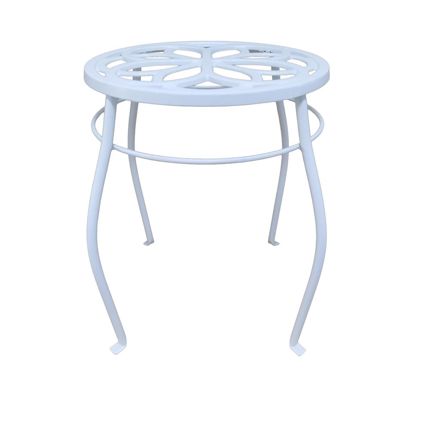  Living Accents 15 In. H White Cast Iron Plant Stand