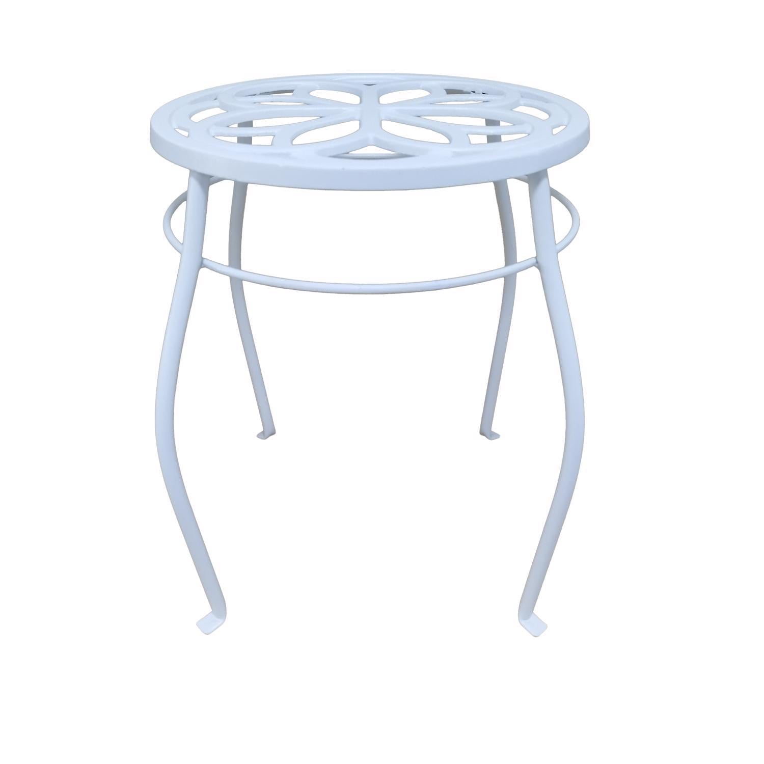  Living Accents 15 In. H White Cast Iron Plant Stand
