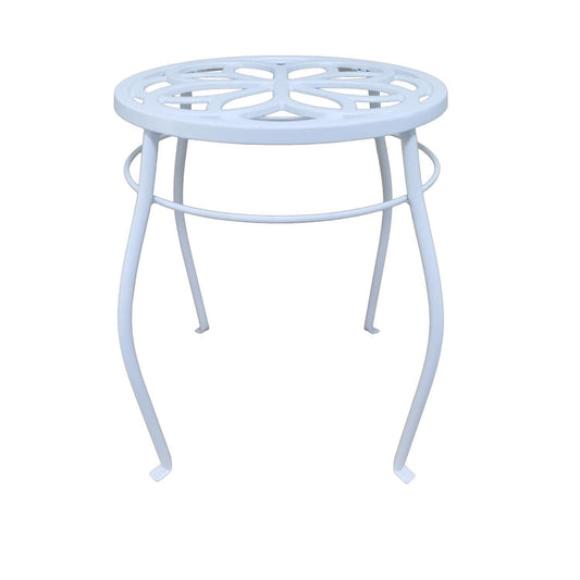  Living Accents 15 In. H White Cast Iron Plant Stand
