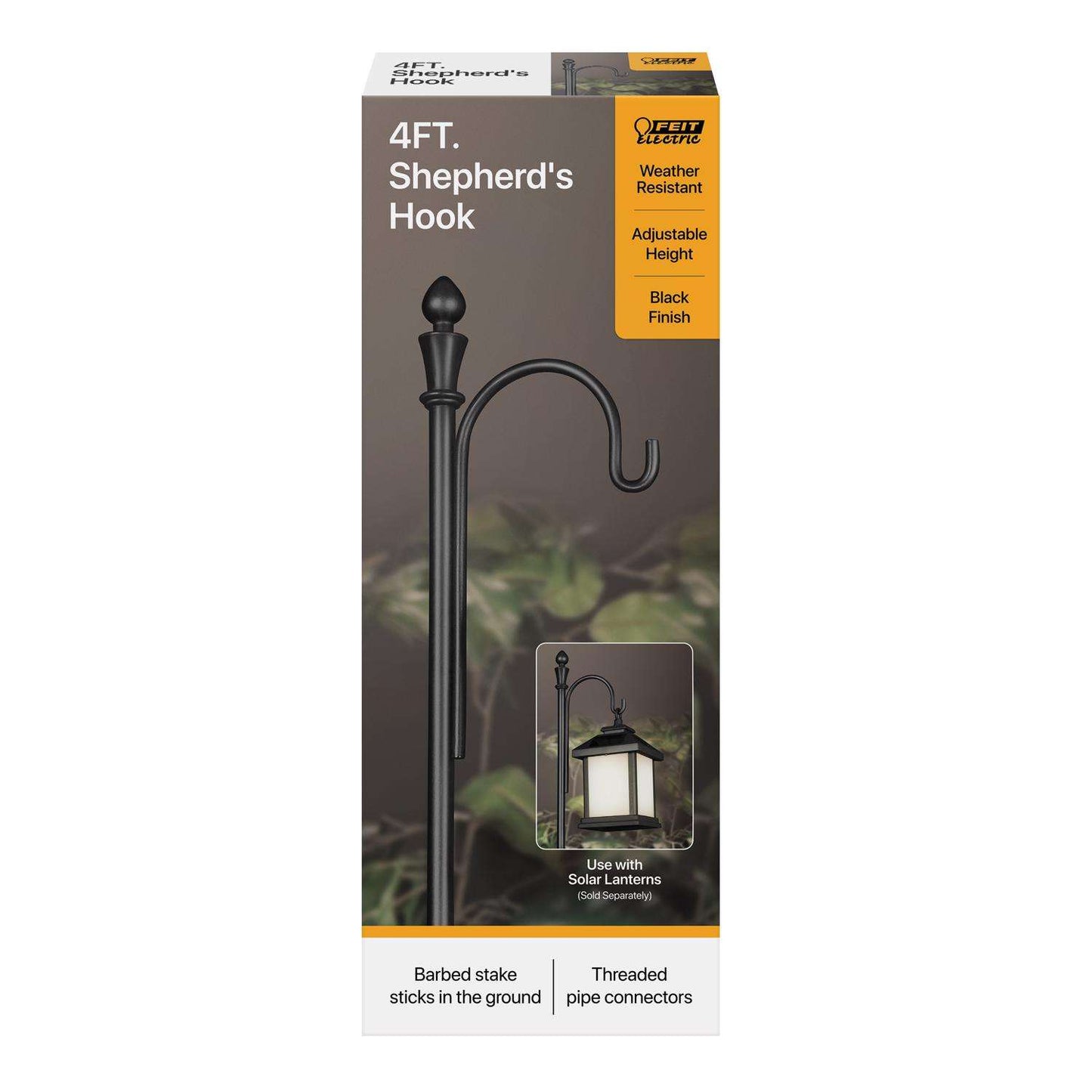  Feit SOLAR FIXTURES Black Metal 48 In. H Shepherd's Hook 1 Pk