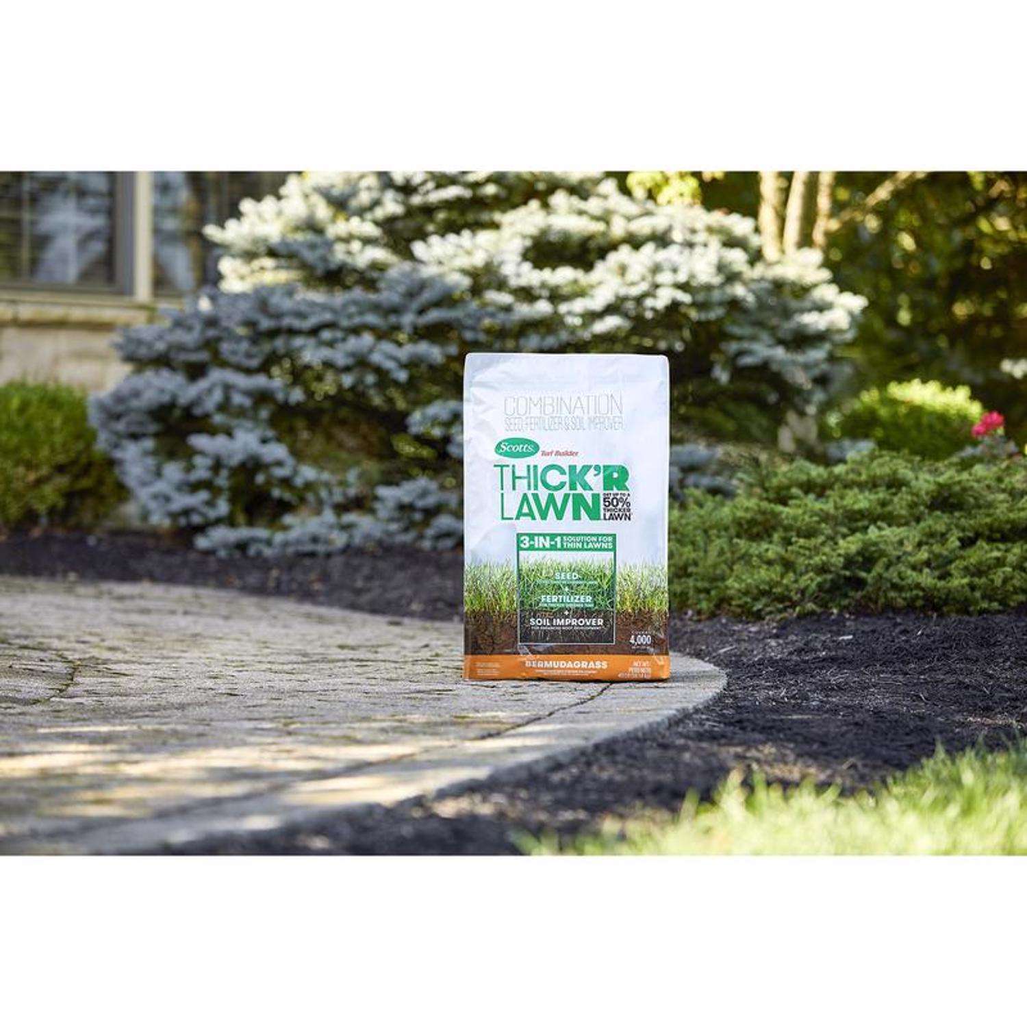  Scotts Turf Builder ThickR Bermuda Grass Sun Or Shade Grass Seed And Fertilizer 40 Lb