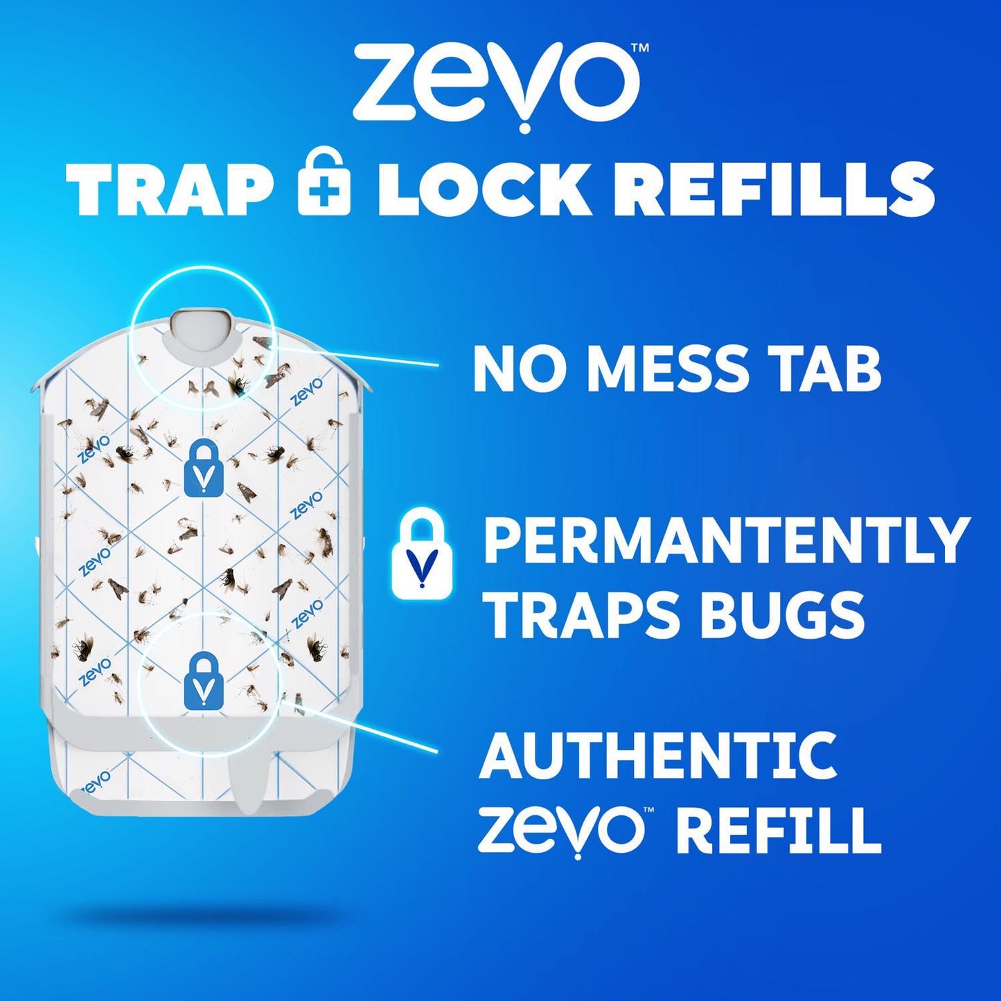  Zevo Refill Kit 4 In. W X 7 In. L Gray/White 2 Ct