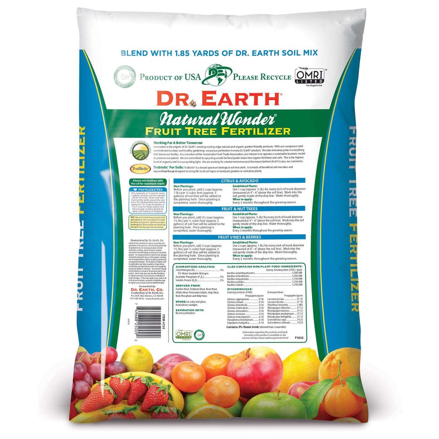  Dr. Earth Natural Wonder Organic 5-5-2 Plant Fertilizer 25 Lb