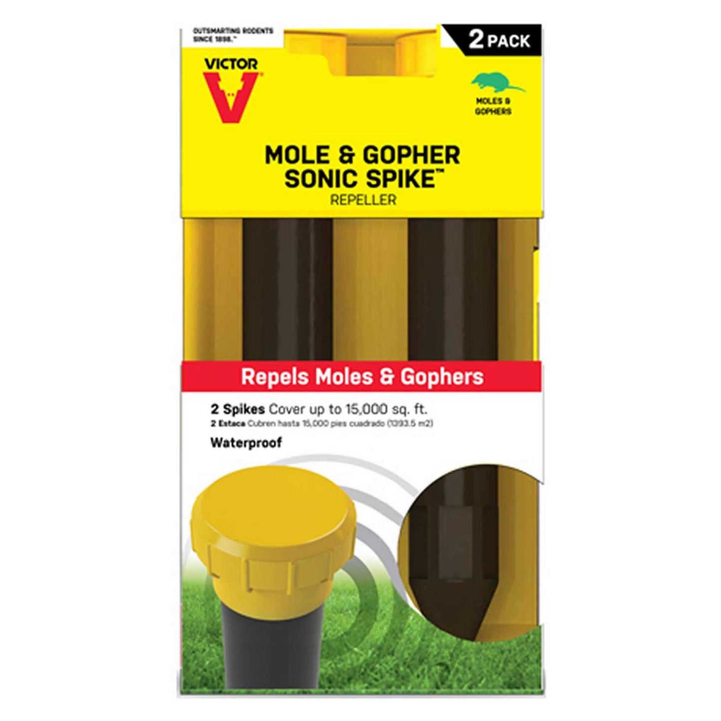  Victor Sonic Spike Repeller For Gophers And Moles 2 Pk