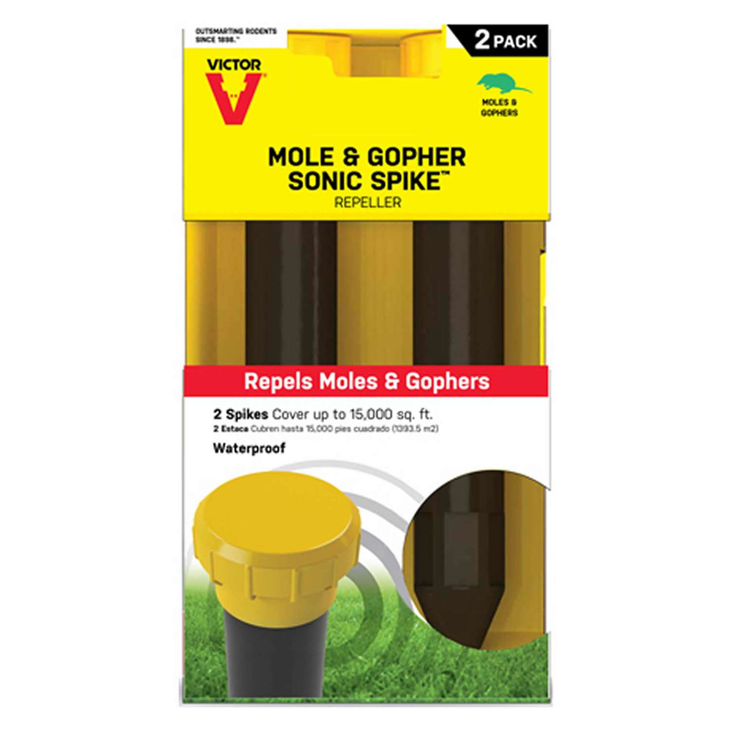  Victor Sonic Spike Repeller For Gophers And Moles 2 Pk