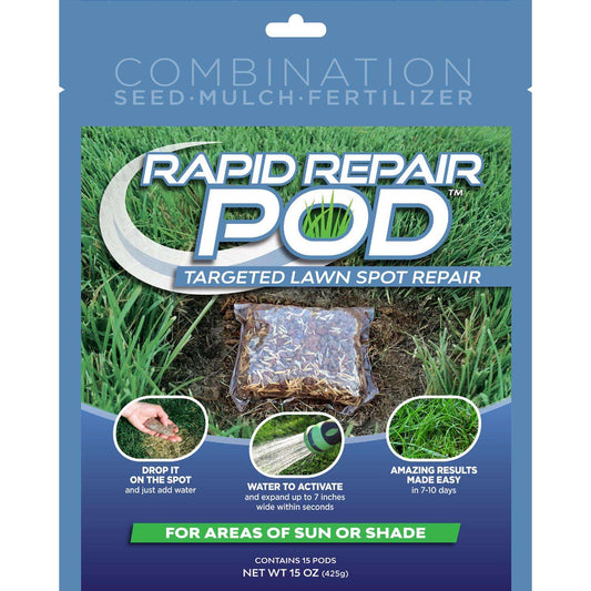  Rapid Repair Pod Mixed Sun Or Shade Fertilizer/Mulch/Seed 15 Ct