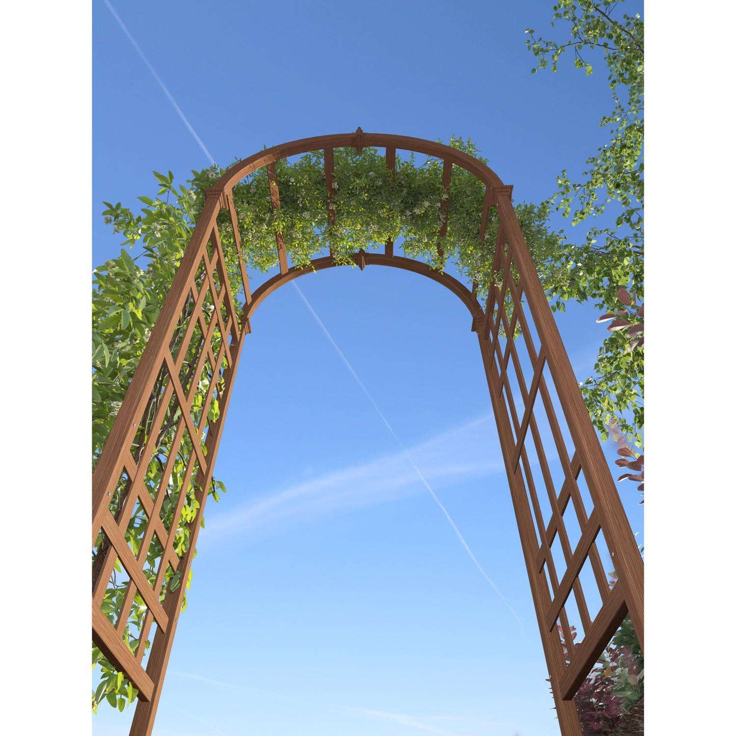  Vita Sierra 81 In. H Brown Vinyl Garden Arbor