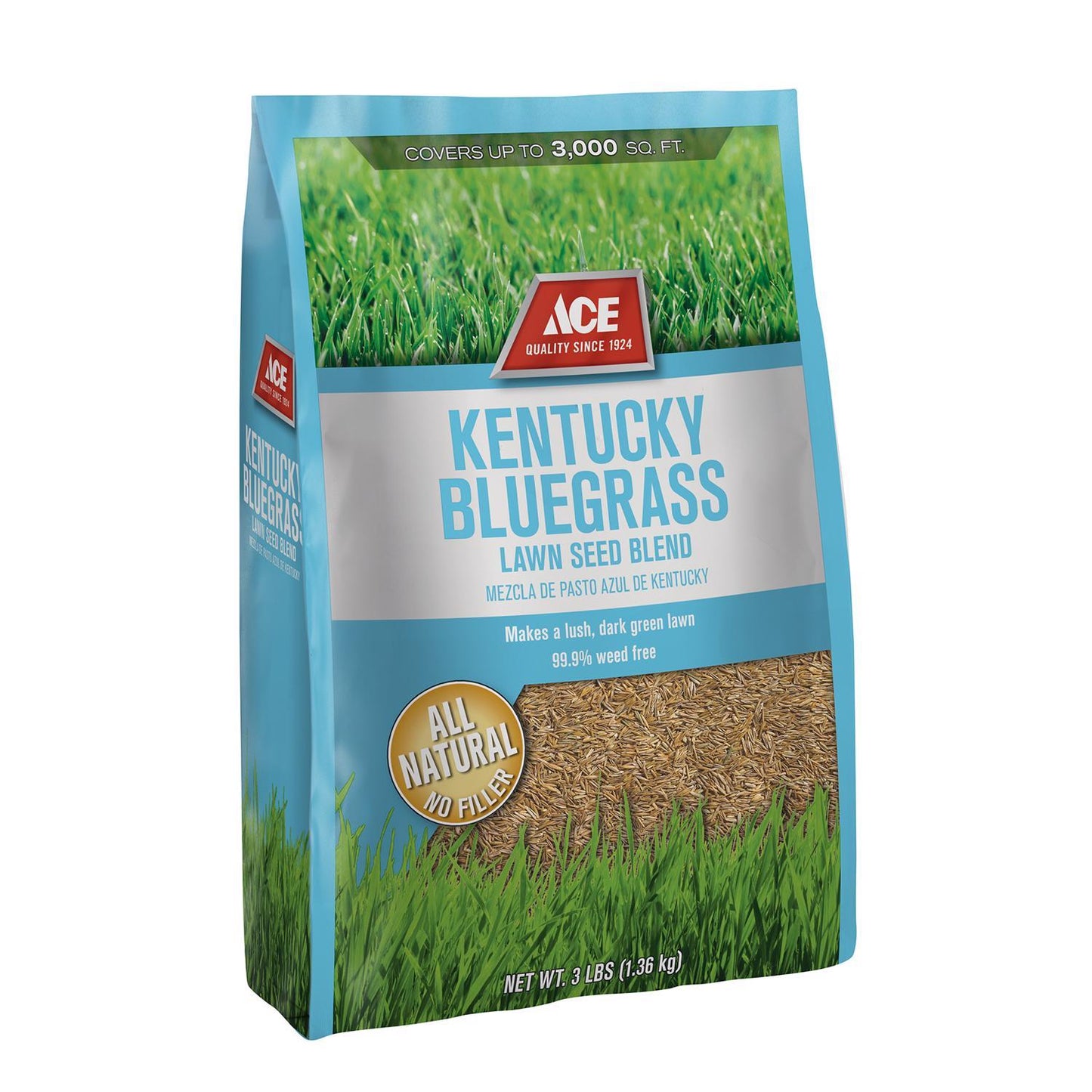  Ace Kentucky Bluegrass Full Sun Grass Seed 3 Lb