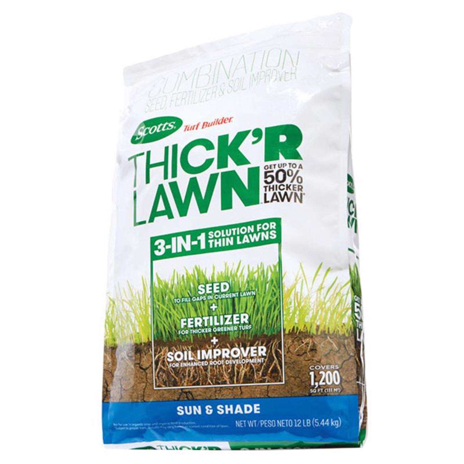  Scotts Turf Builder Thick'R Lawn All-Purpose Lawn Fertilizer For Sun/Shade Mix 1200 Sq Ft