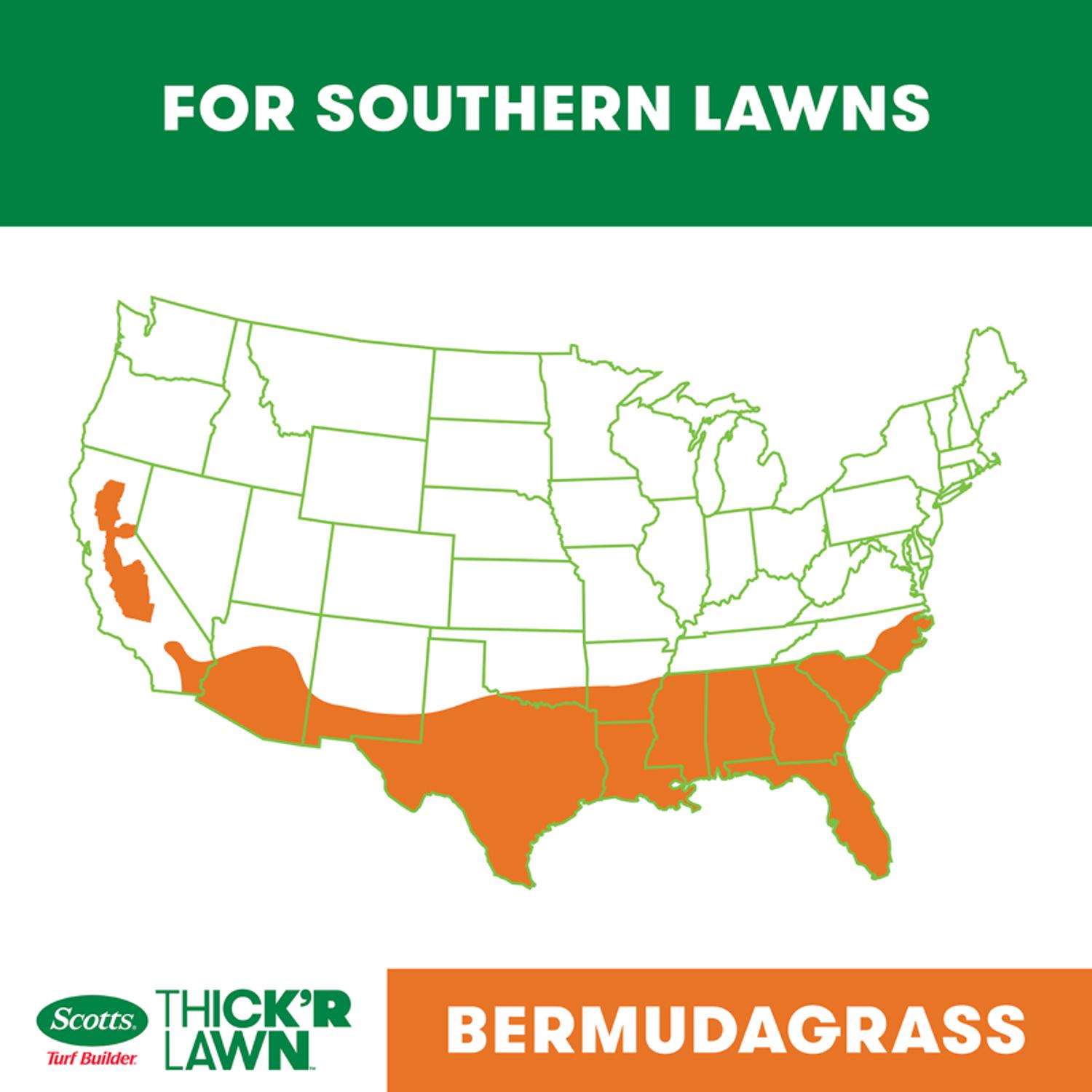  Scotts Turf Builder ThickR Bermuda Grass Sun Or Shade Grass Seed And Fertilizer 12 Lb