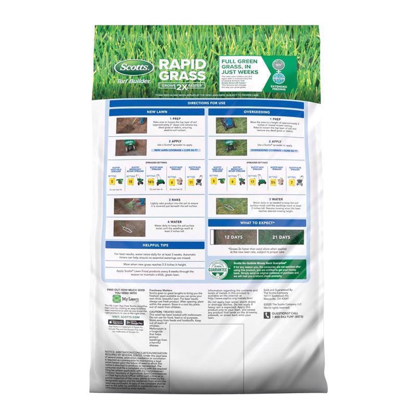  Scotts Turf Builder Rapid Grass Mixed Sun Or Shade Grass Seed And Fertilizer 16 Lb