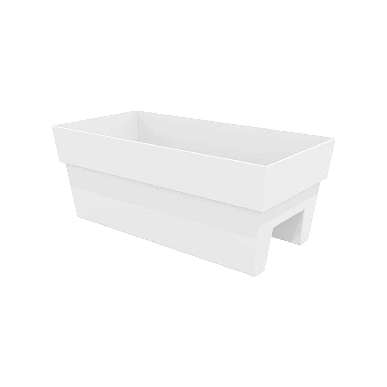  Bloem Finley 9.5 In. H X 11.74 In. W X 24 In. D Plastic Deck Rail Planter White