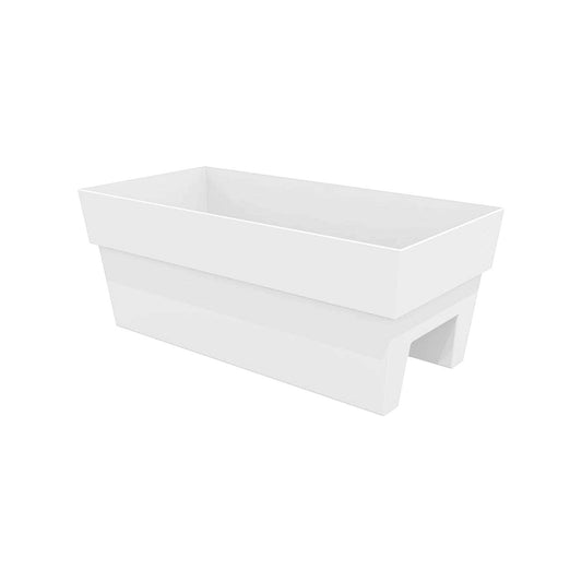  Bloem Finley 9.5 In. H X 11.74 In. W X 24 In. D Plastic Deck Rail Planter White