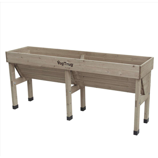  VegTrug 32 In. H X 18 In. W X 72 In. D Wood Wall Hugger Planter Gray