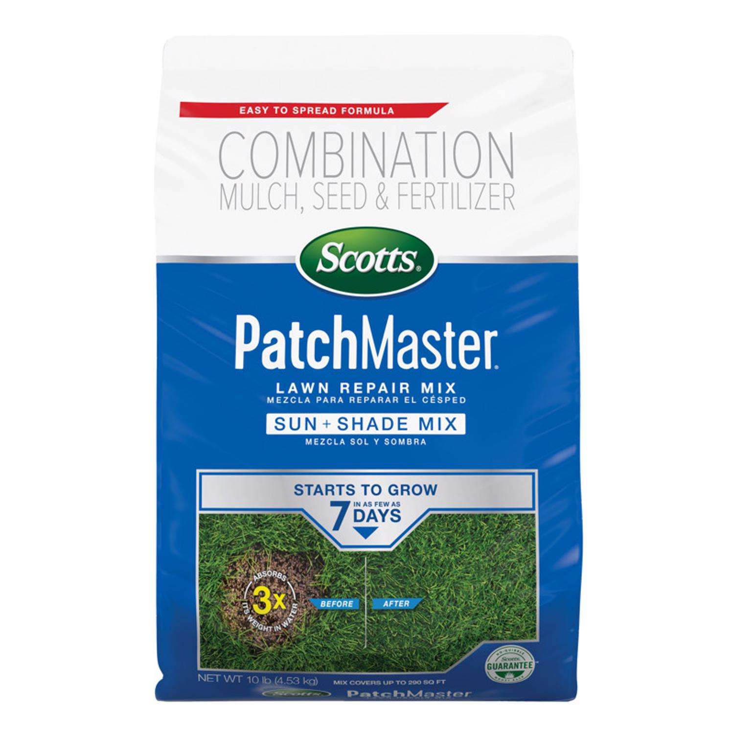  Scotts PatchMaster Mixed Sun Or Shade Grass Spot Repair Seed 10 Lb