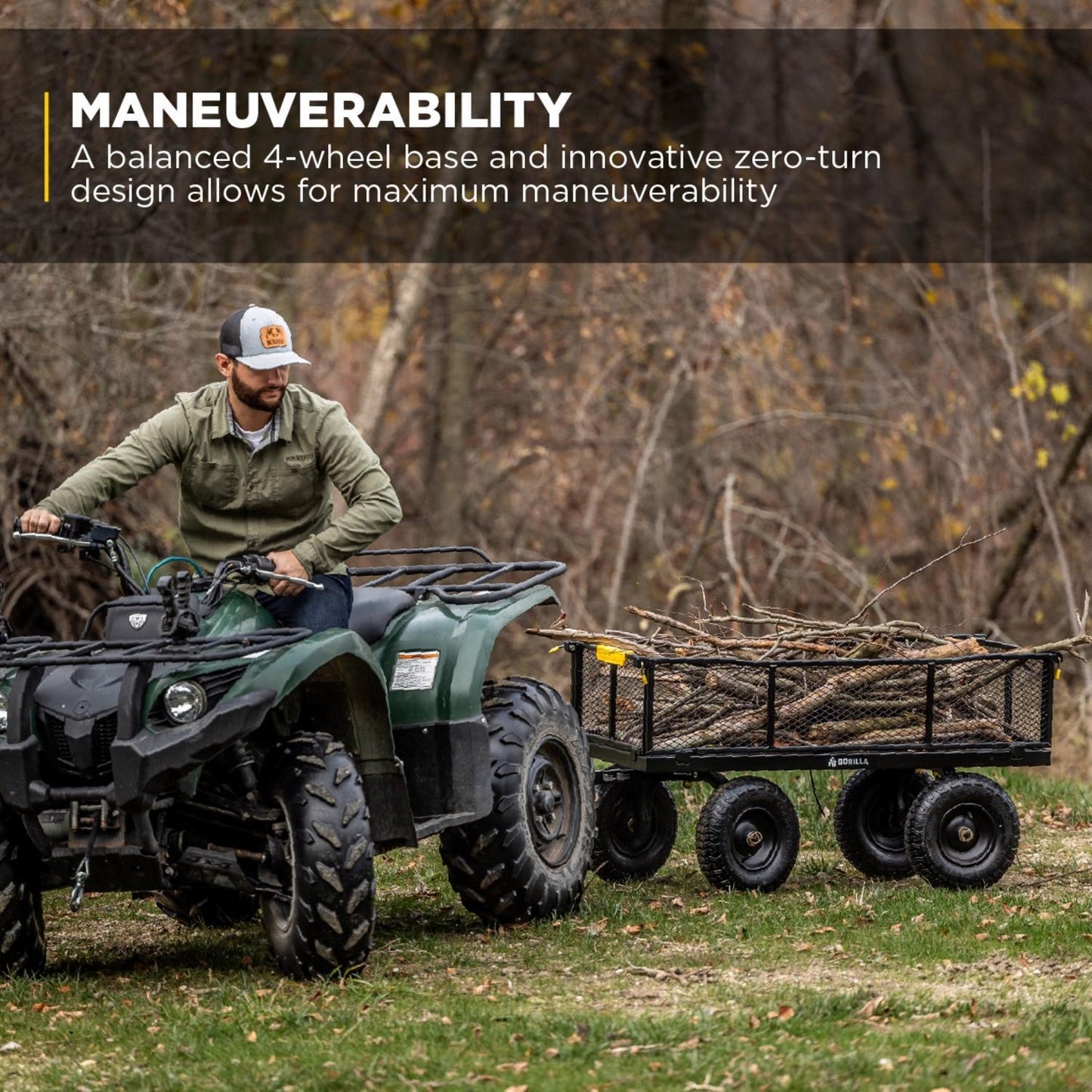  Gorilla Carts Steel Utility Cart 1200 Lb. Cap.